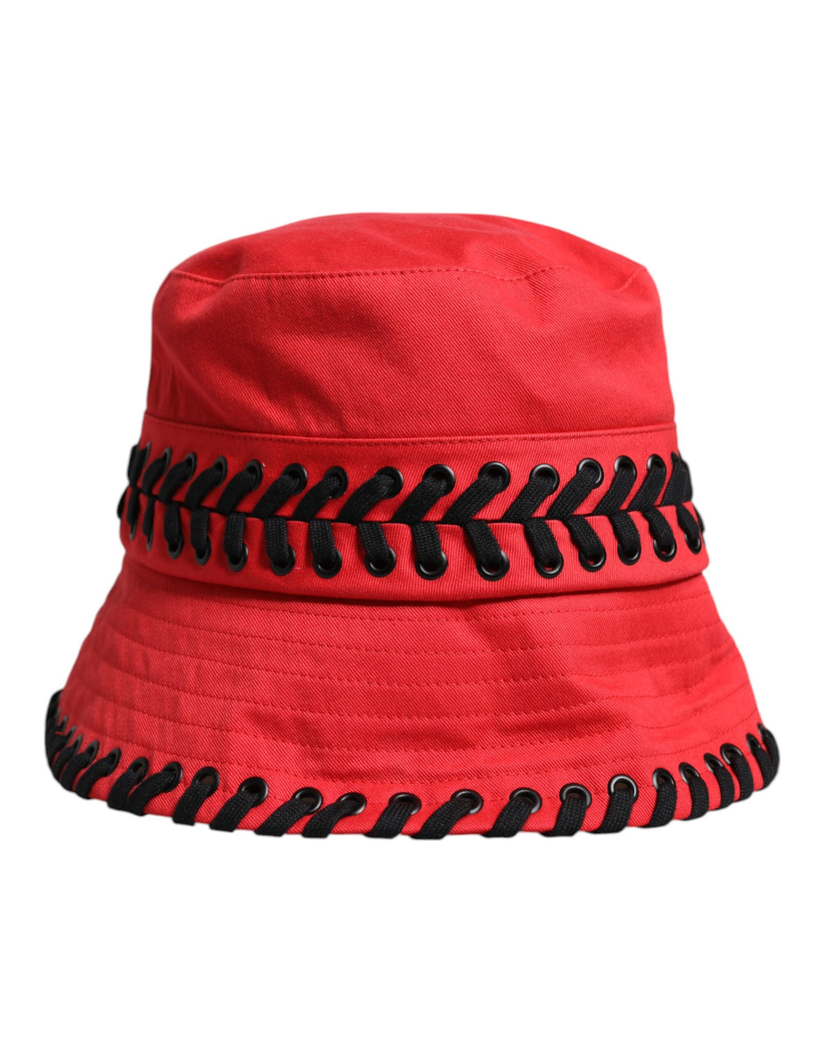 Discover the exquisite Dolce & Gabbana Red Lace Wide Brim Bucket Hat, a masterpiece of artisanal elegance that elevates your style with timeless luxury and sophistication.