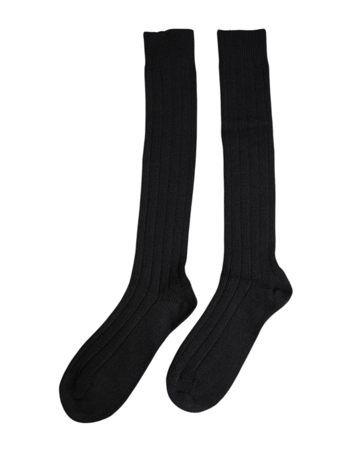 Dolce & Gabbana Black DG Logo Print Over The Calf Socks Luxury