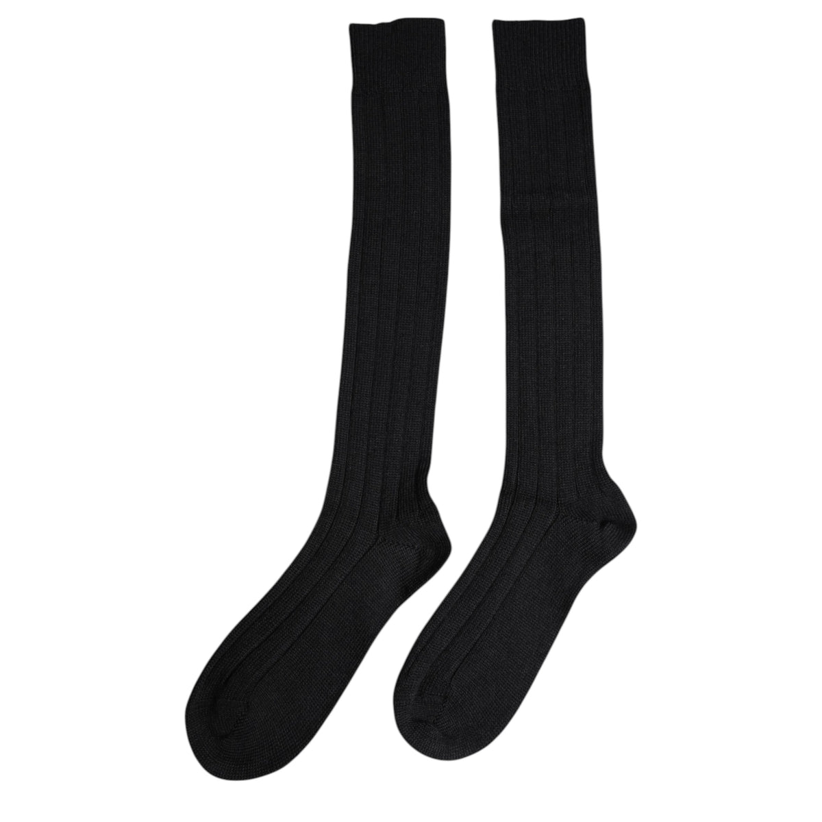 Dolce & Gabbana Black DG Logo Print Over The Calf Socks - Luxury Elegance