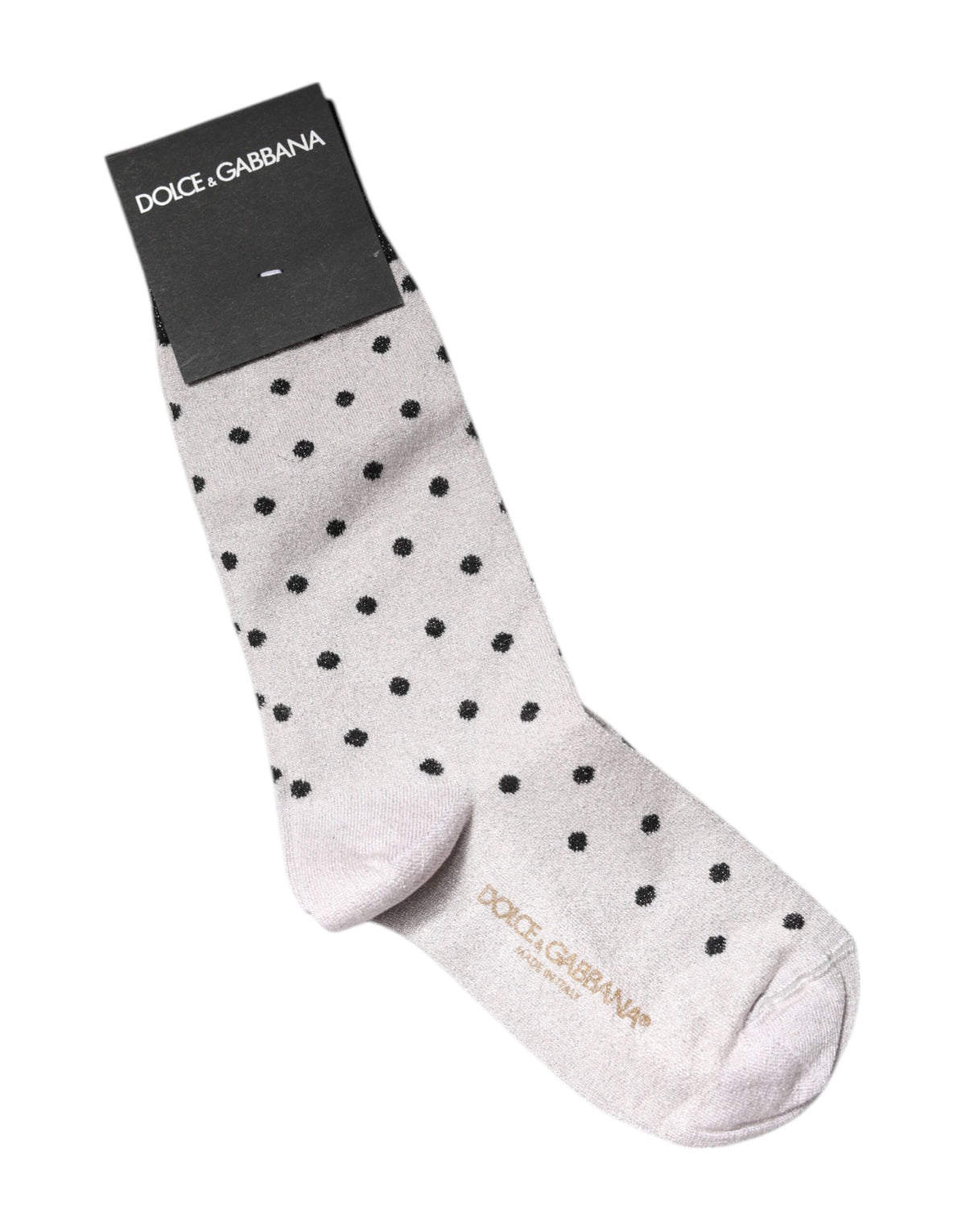 Indulge in the essence of Italian luxury with Dolce & Gabbana Gray Viscose Stretch Dotted Socks, where exquisite craftsmanship meets timeless elegance for the discerning individual.