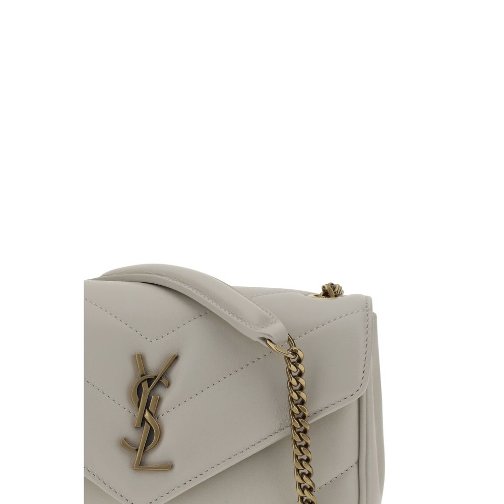 Saint Laurent White Lamb Ovis Aries Aries Shoulder Bag