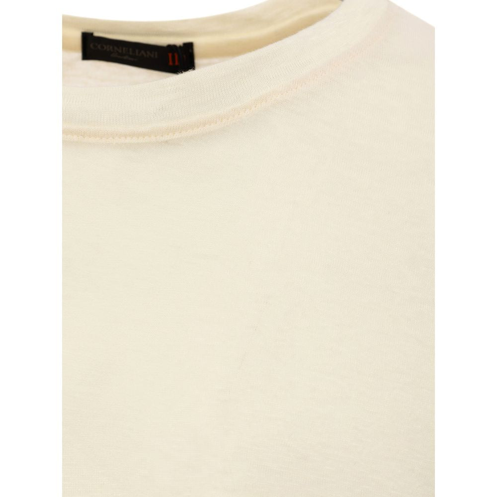 Elevate your summer wardrobe with the Corneliani Yellow Linen T-Shirt, a masterpiece of Italian craftsmanship that embodies effortless elegance and sophistication.