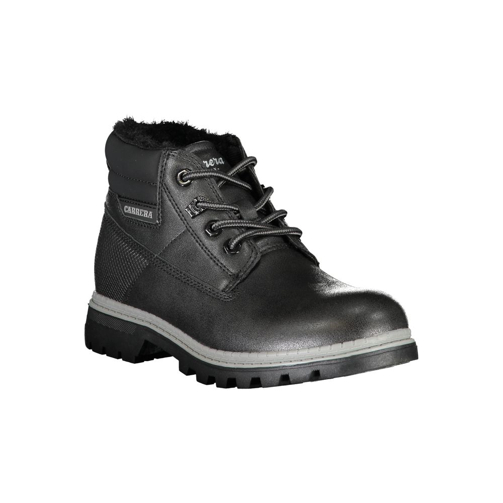Carrera Black Polyurethane Ankle Boot – Artisanal Luxury Footwear