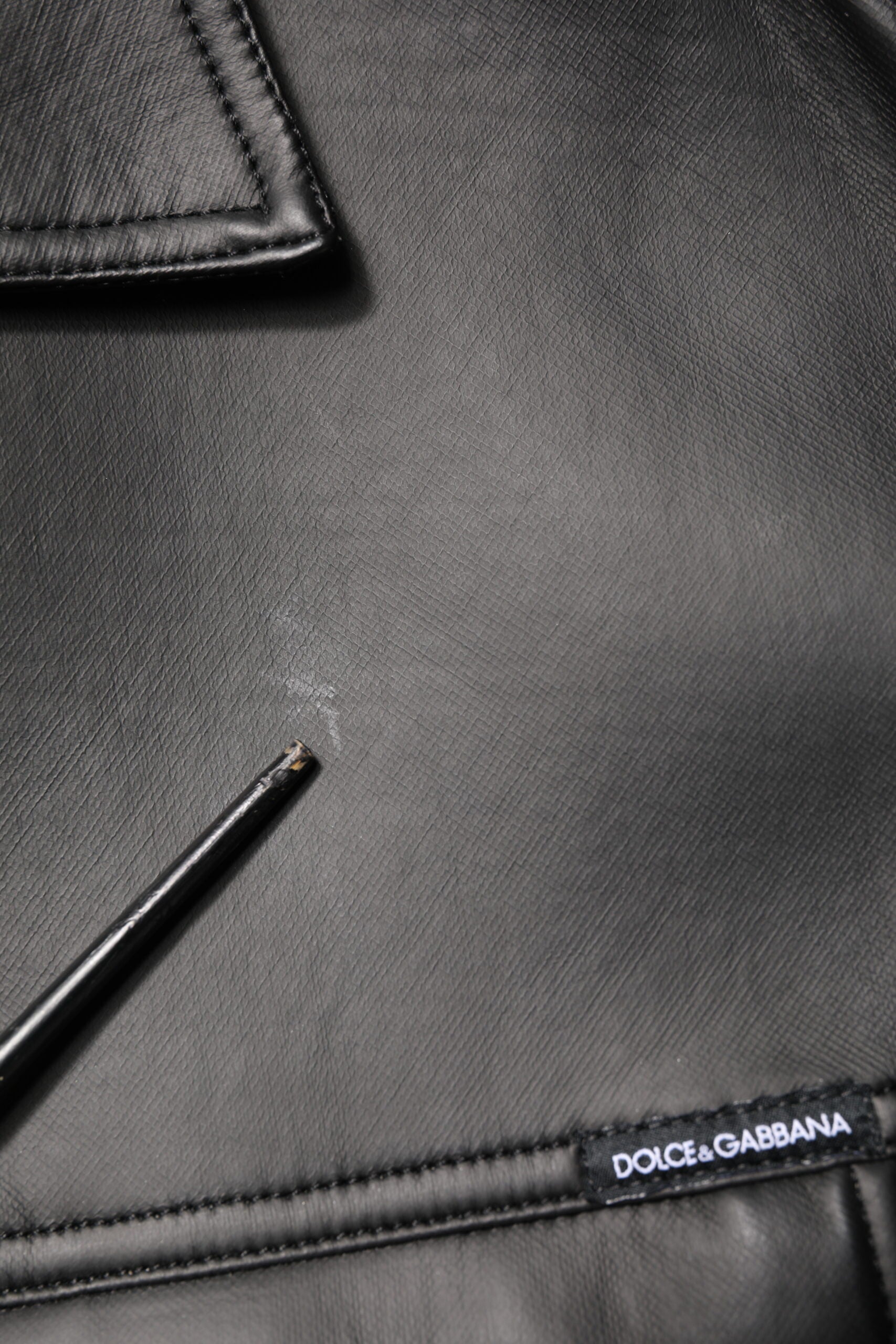 Dolce & Gabbana Black Polyester Button Down Biker Jacket