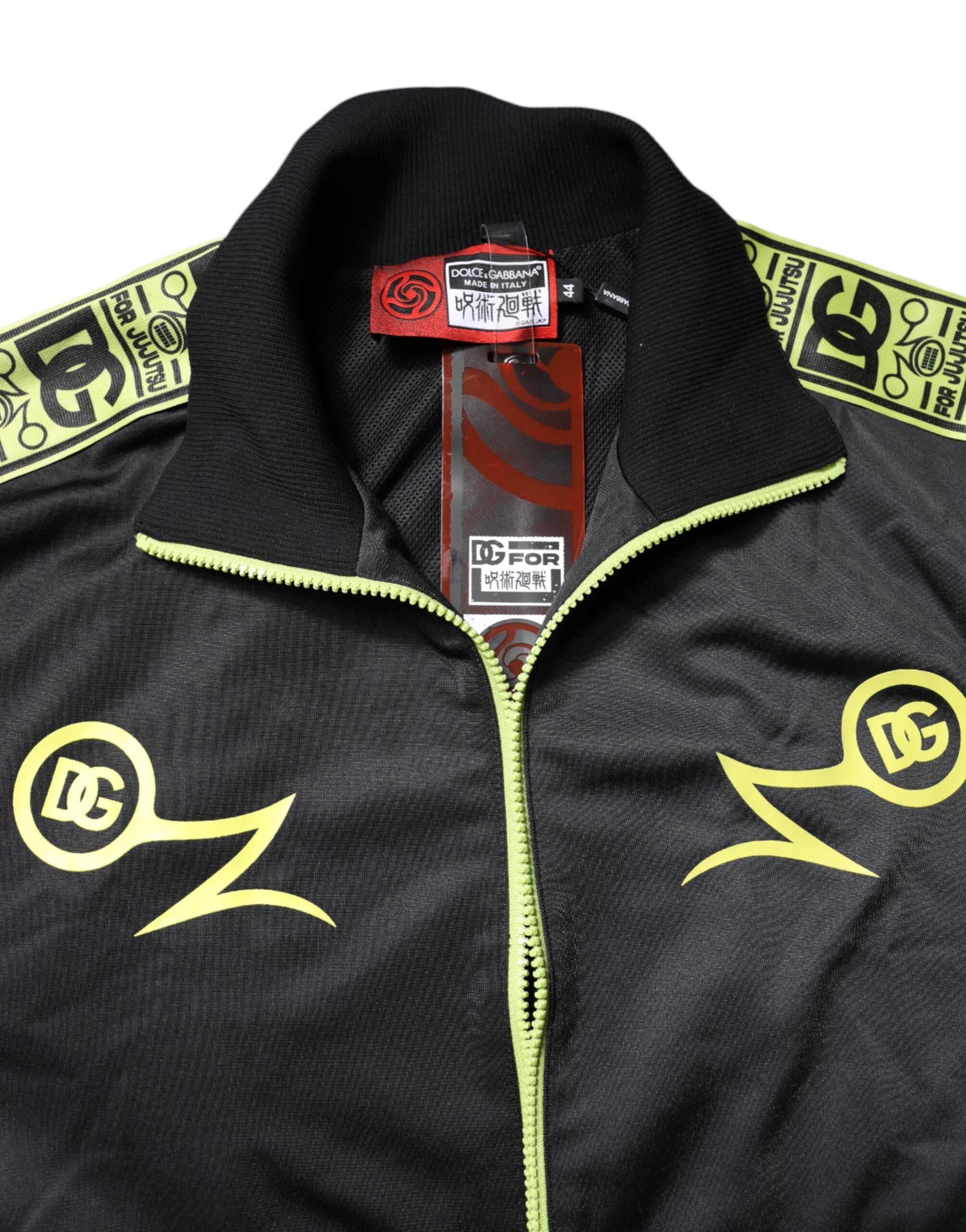 Dolce & Gabbana Black Logo Turtleneck Zip Bomber Jacket