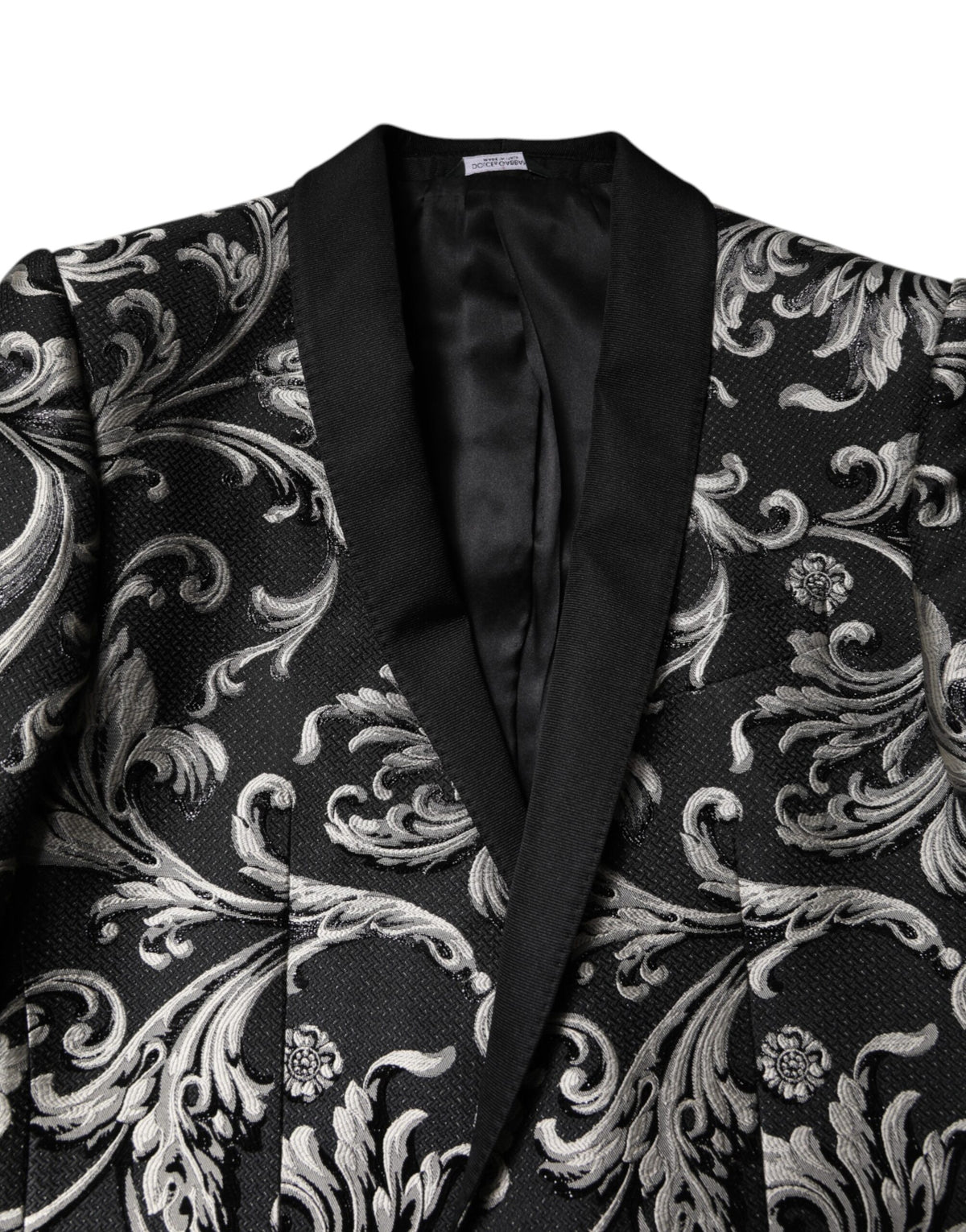 Dolce & Gabbana Black Gray MARTINI Jacquard Men 3 Piece Suit