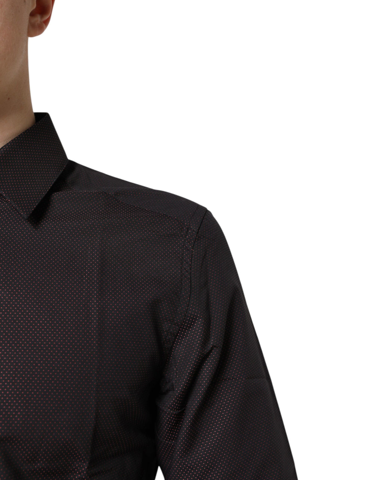 Indulge in the Dolce & Gabbana Maroon Jacquard Cotton GOLD Men Dress Shirt, a masterpiece of Italian craftsmanship that elevates your style with timeless elegance and sophistication.