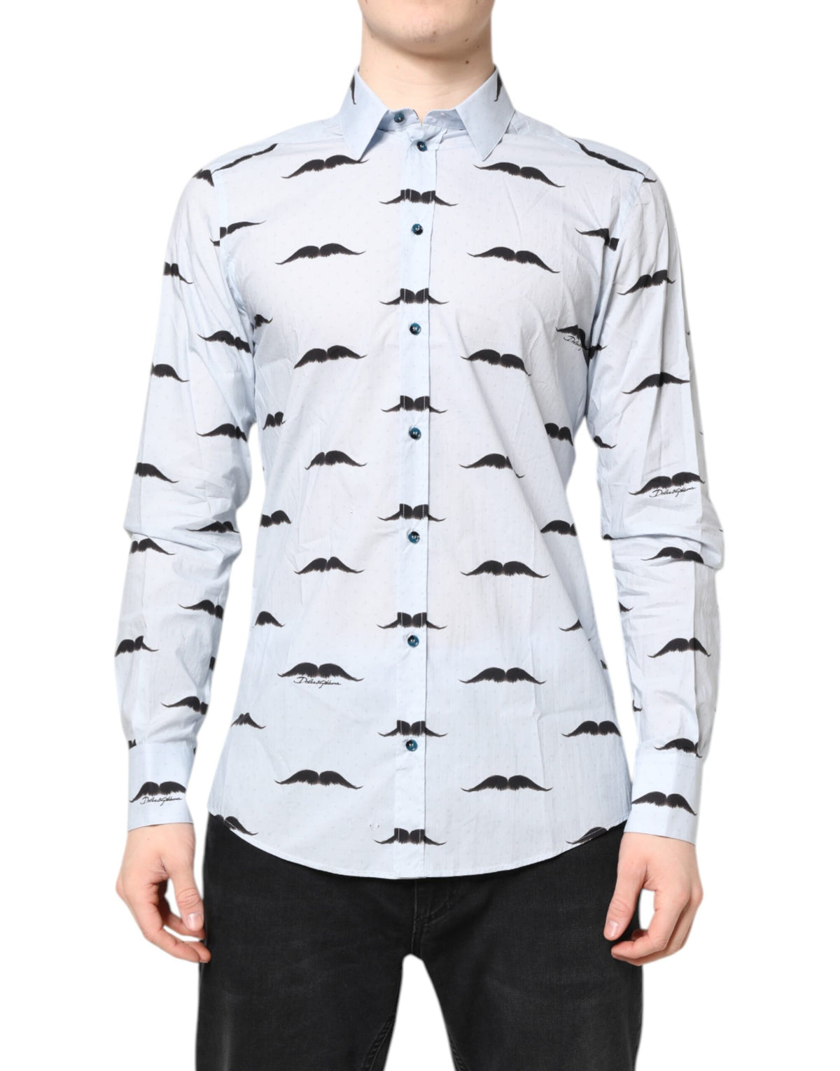 Discover the Dolce & Gabbana Light Blue Cotton MARTINI Formal Dress Shirt, a masterpiece of Italian craftsmanship that embodies timeless elegance and sophistication for every occasion.