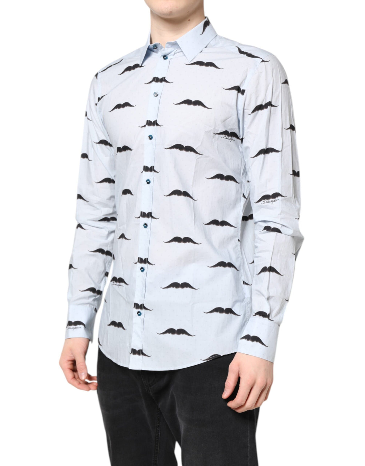Elevate your wardrobe with the Dolce & Gabbana Light Blue Cotton MARTINI Formal Dress Shirt, a masterpiece of Italian craftsmanship that embodies timeless elegance and sophistication.