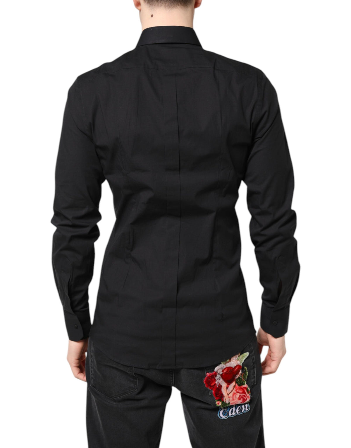 Dolce & Gabbana Black GOLD Cotton Dress Shirt - Exquisite Elegance