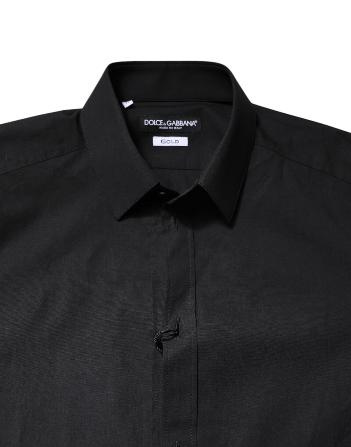 Dolce & Gabbana Black GOLD Cotton Dress Shirt - Exquisite Elegance