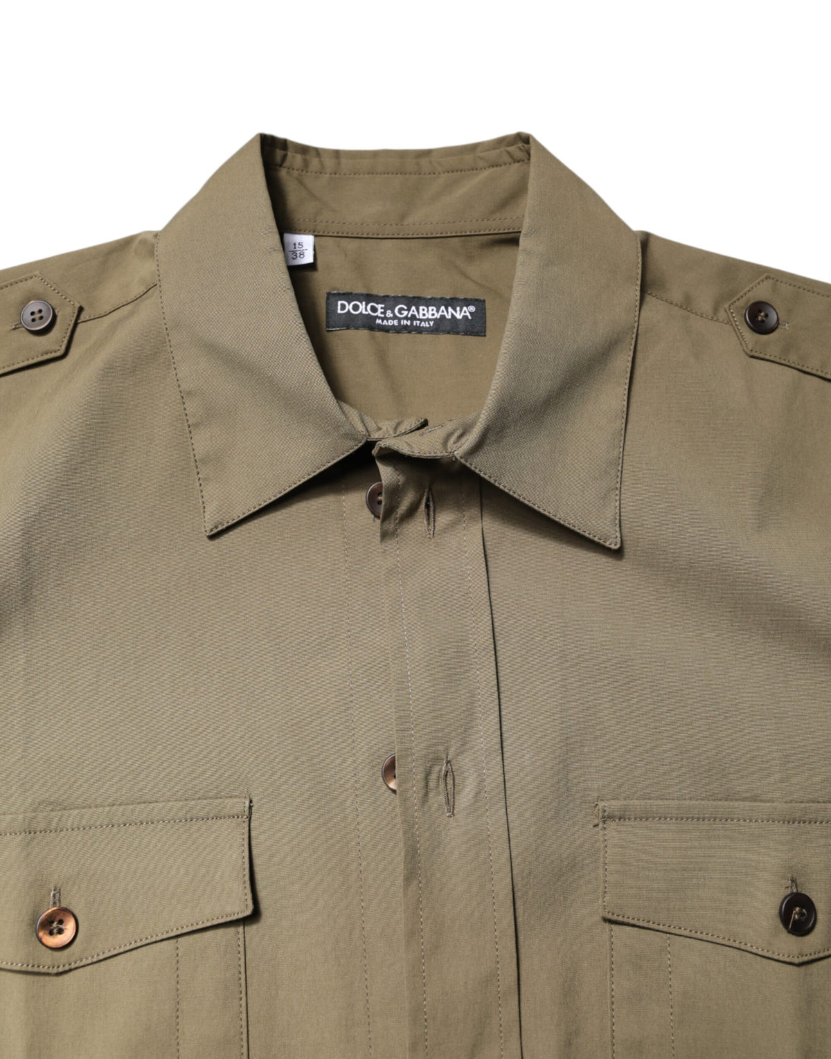 Discover the Dolce & Gabbana Brown Cotton Stretch Casual Long Sleeves Shirt, where artisanal craftsmanship meets contemporary elegance, perfect for the discerning individual.