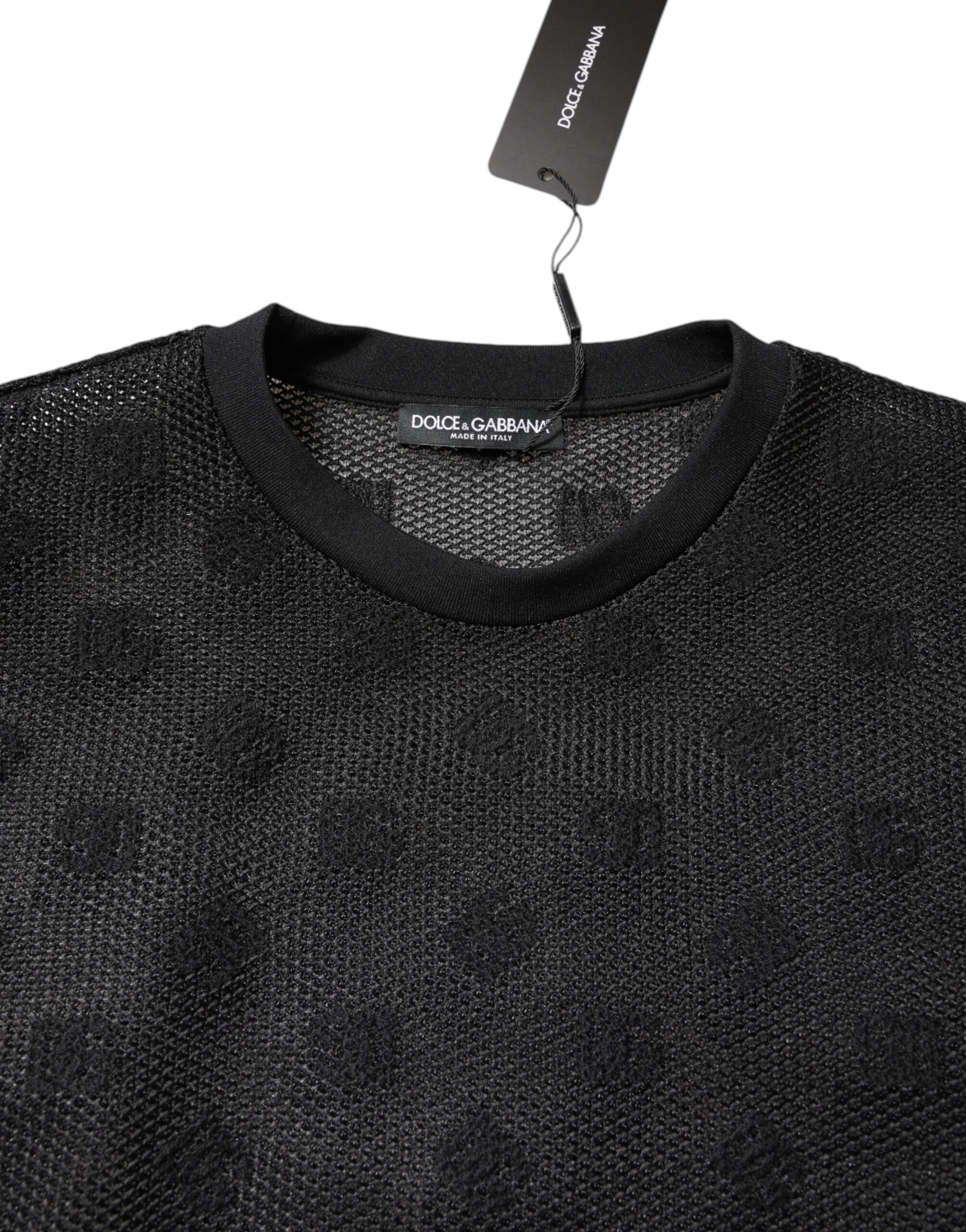 Dolce & Gabbana Black See Through Logo Short Sleeves T-shirt