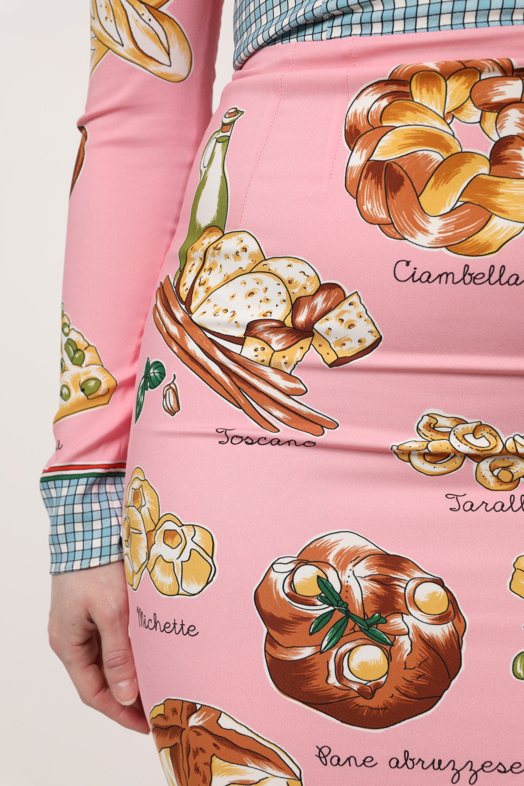 Dolce & Gabbana Pink Pastry Print Bodycon Midi Dress Couture