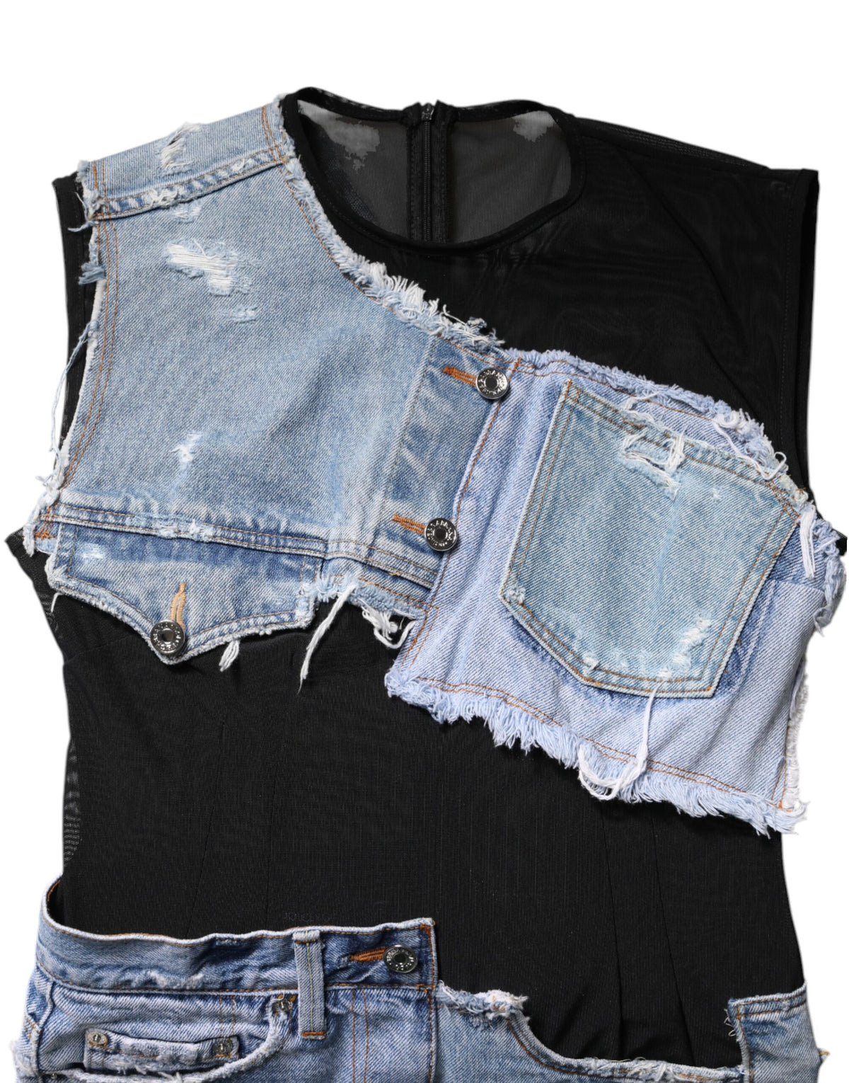 Indulge in the exquisite allure of the Dolce & Gabbana Black Blue Sleeveless Denim Mini Dress, a masterpiece of Italian craftsmanship that embodies sensual sophistication and timeless elegance.
