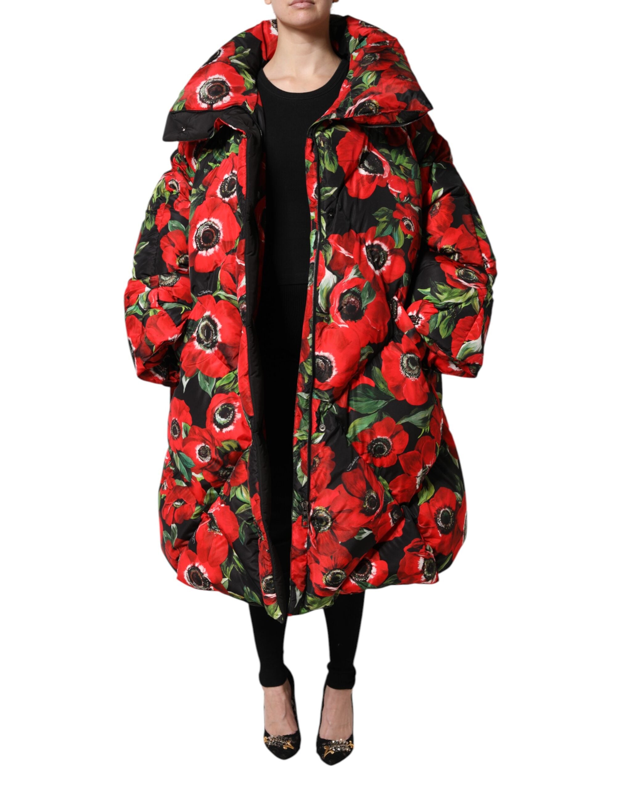 Dolce & Gabbana Floral Full Zip Padded Jacket - Luxury Fashion