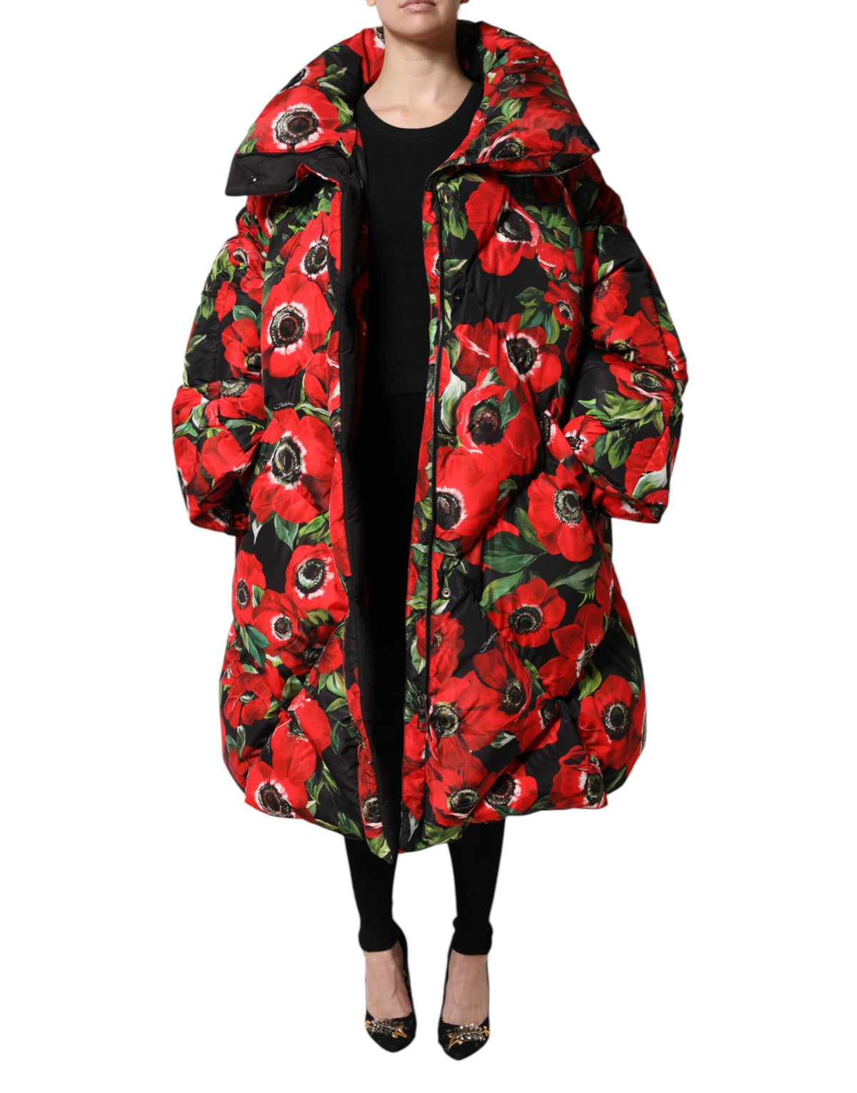 Dolce & Gabbana Floral Full Zip Padded Jacket - Timeless Luxury