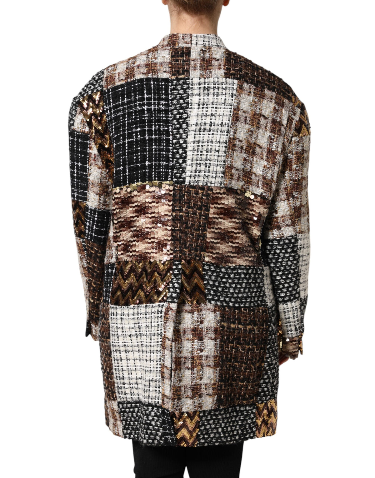 Indulge in the exquisite Dolce & Gabbana Multicolor Patchwork Button Down Jacket, a masterpiece of luxurious materials and artistry, perfect for the discerning individual.