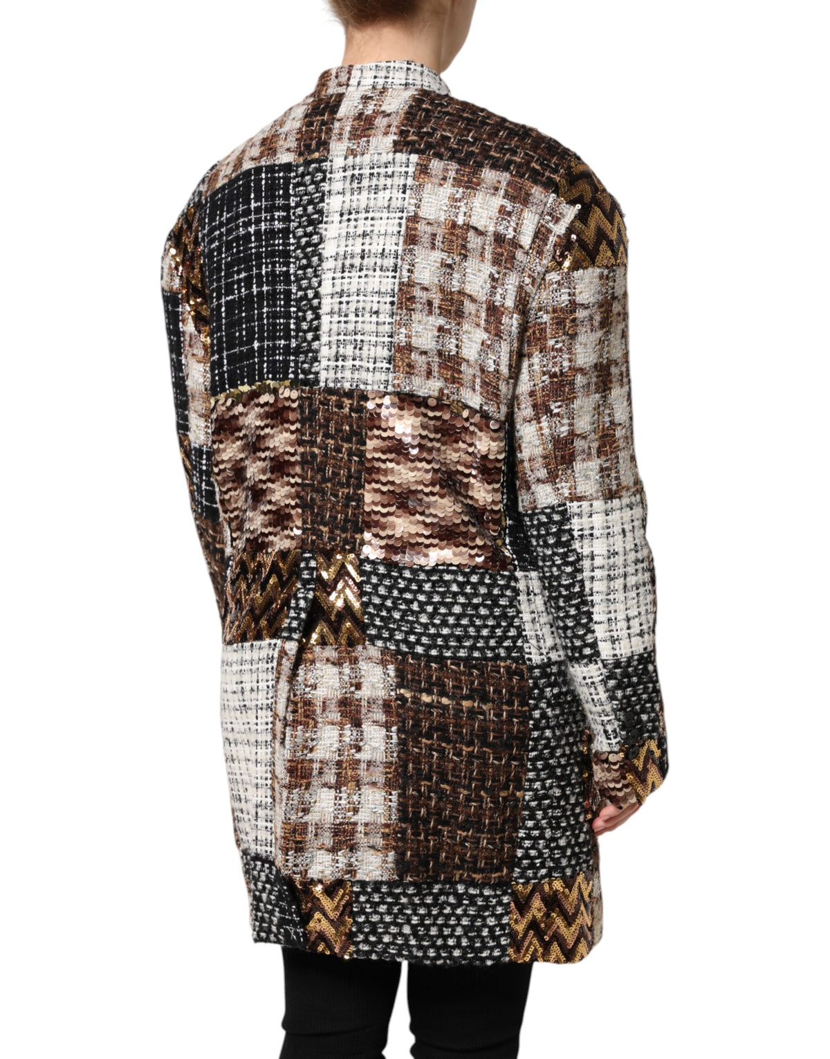 Indulge in the exquisite Dolce & Gabbana Multicolor Patchwork Button Down Jacket, a masterpiece of luxurious craftsmanship and timeless elegance, perfect for the discerning connoisseur.