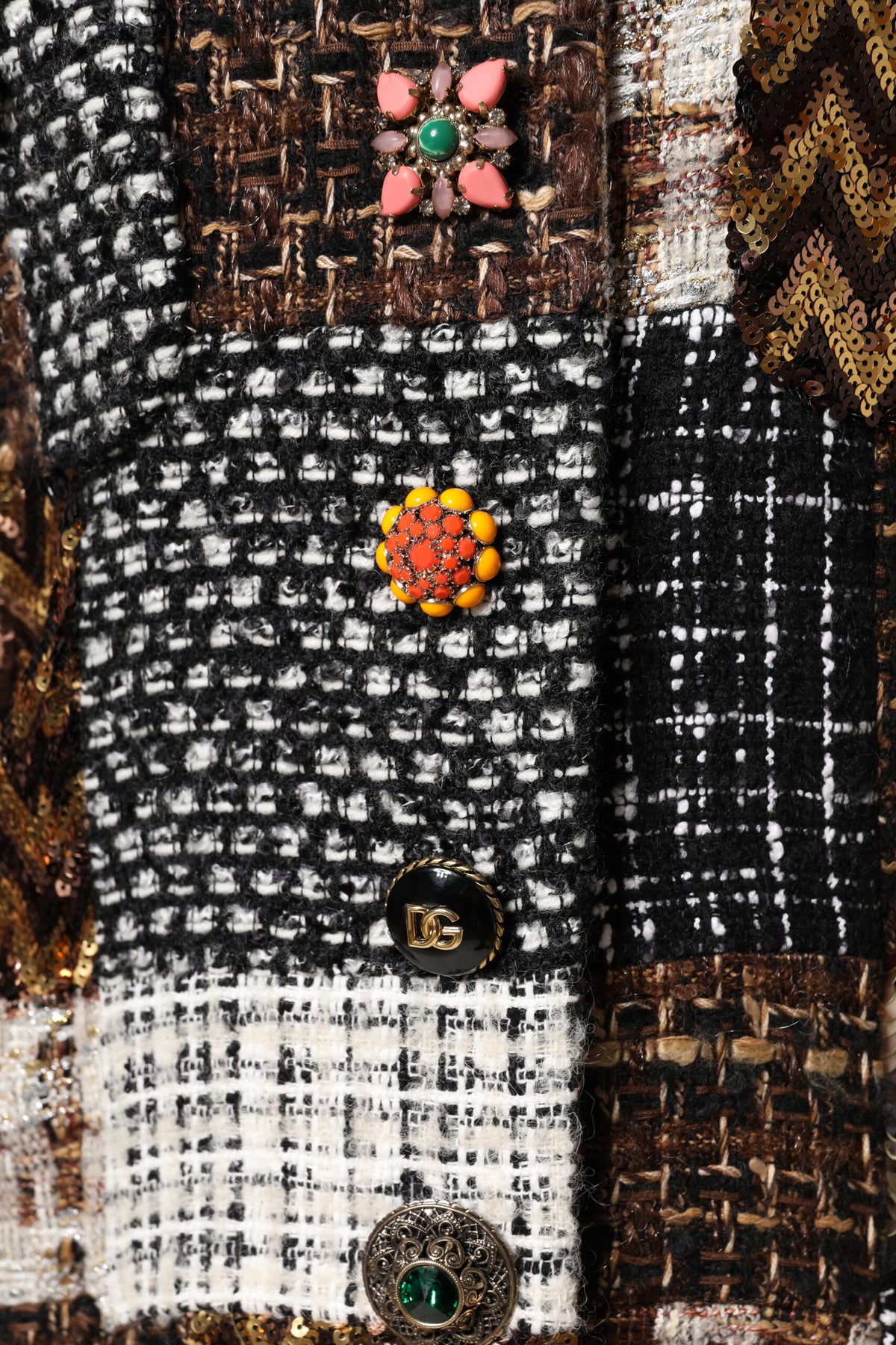Indulge in the exquisite Dolce & Gabbana Multicolor Patchwork Button Down Jacket, a masterpiece of luxurious craftsmanship and timeless elegance, perfect for the discerning individual.