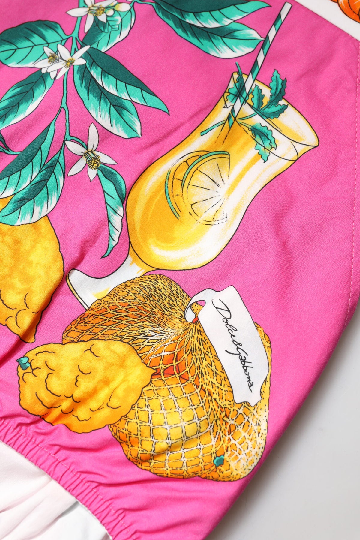 Dolce & Gabbana Pink Printed High Waist Hot Pants Shorts Couture
