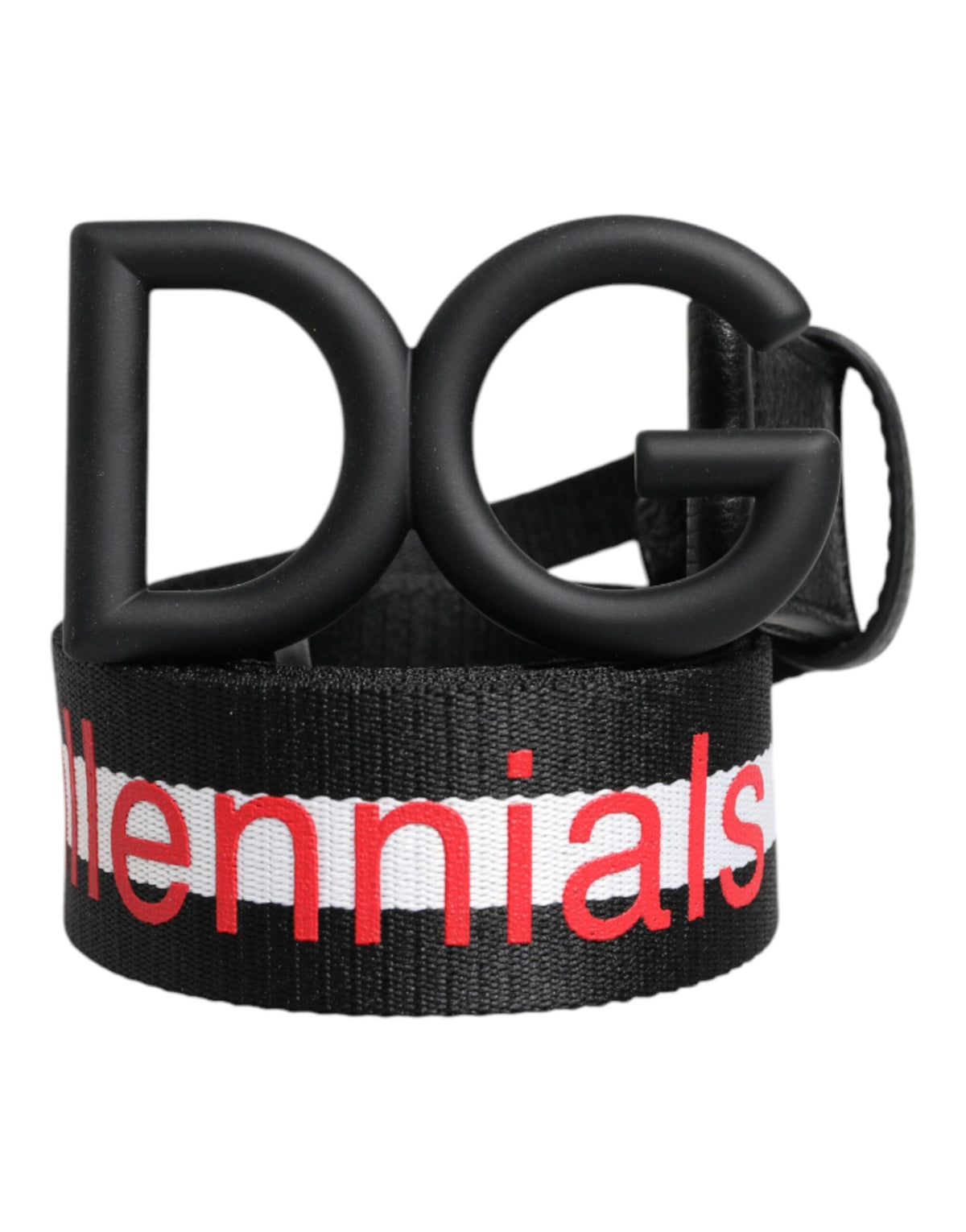 Indulge in the exquisite Dolce & Gabbana Black Polyester Logo Print DG Buckle Belt, a timeless statement of luxury and sophistication, crafted for the discerning individual.