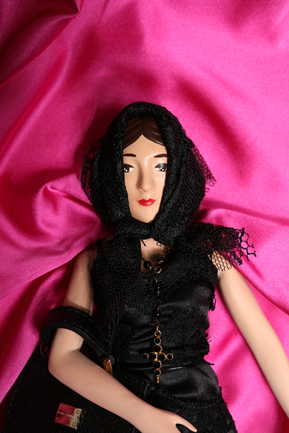 Dolce & Gabbana ROSA Couture Doll in Silk and Exotic Leather