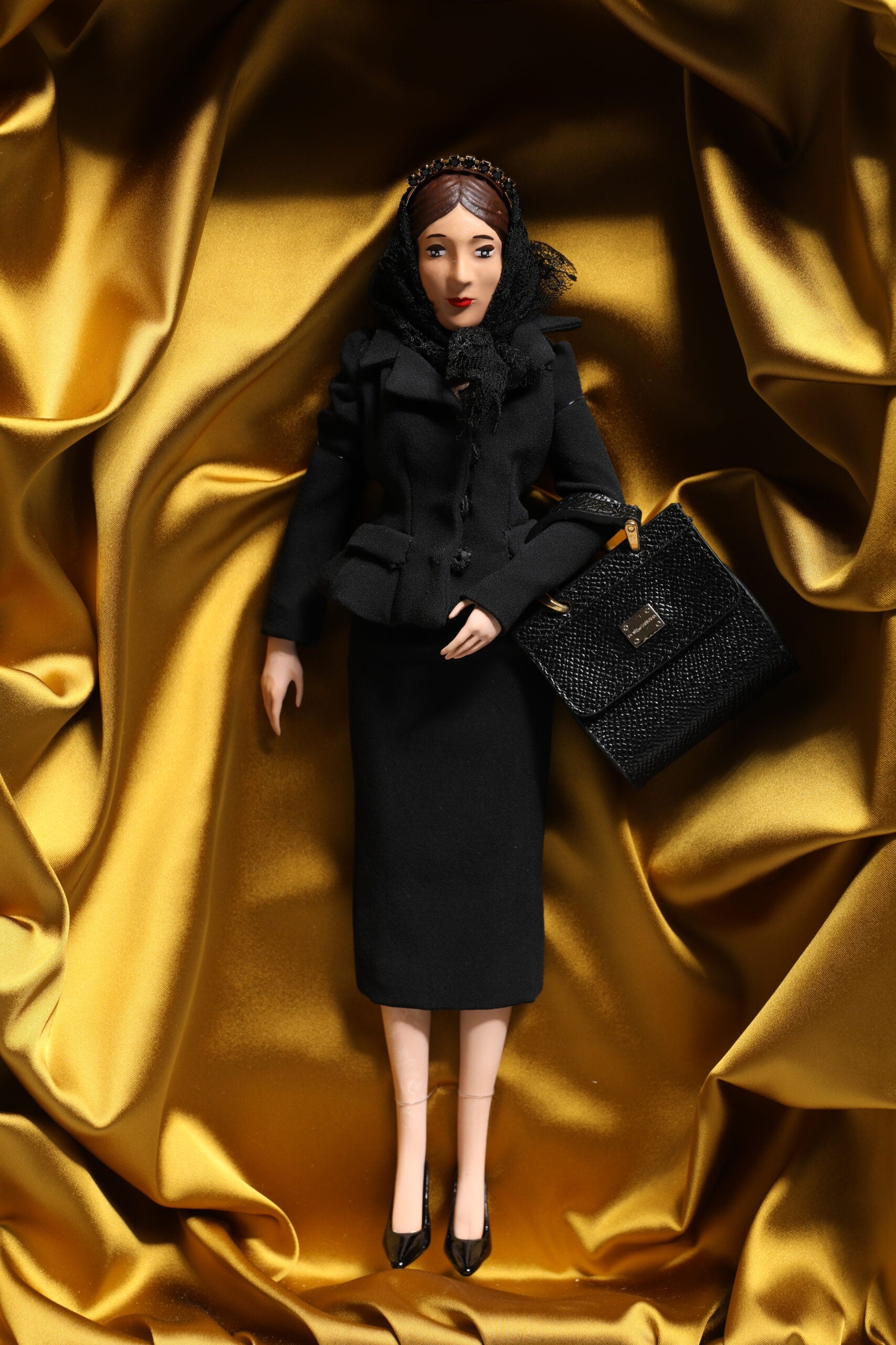 Dolce & Gabbana Black Dress Doll - Exquisite Haute Couture Artistry