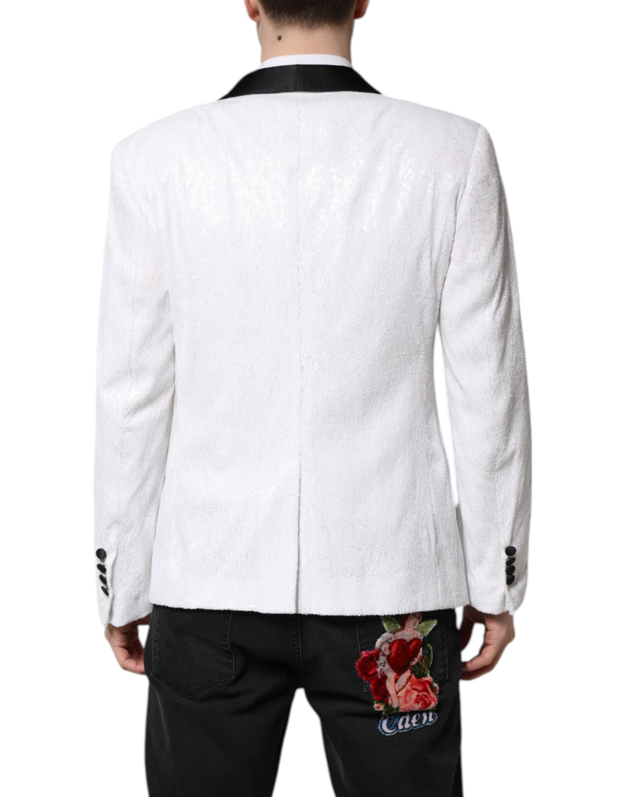 Elevate your style with the Dolce & Gabbana White Nylon Single Breasted Coat Blazer, where exquisite craftsmanship meets luxurious silk lining for timeless elegance.