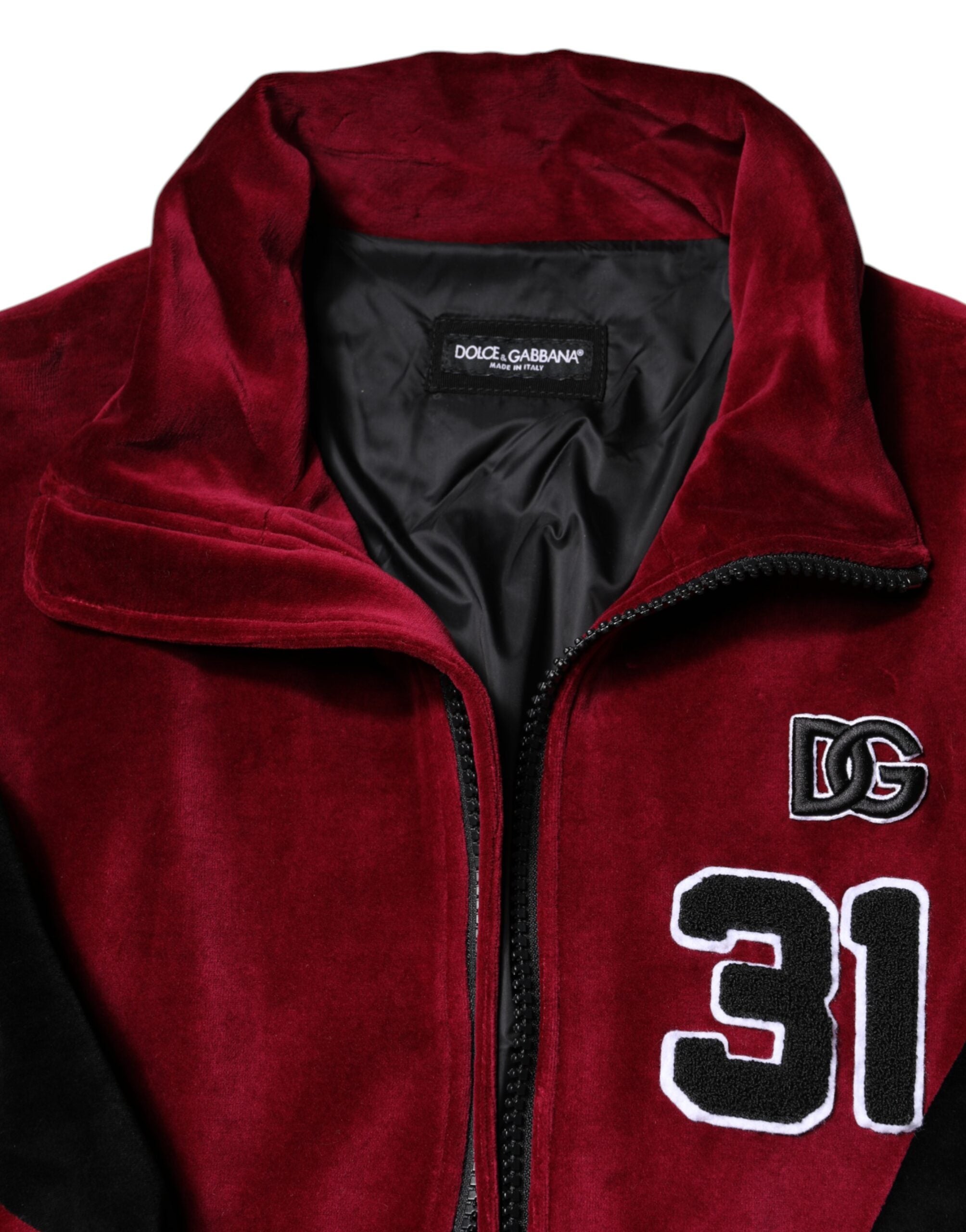Indulge in the Dolce & Gabbana Red Black Cotton Logo FullZip Bomber Jacket, where Italian craftsmanship meets luxurious comfort, redefining elegance for every occasion.