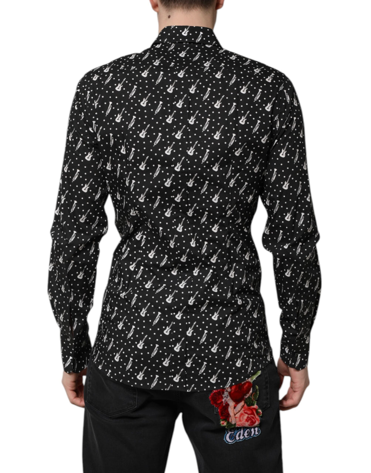 Indulge in the exquisite allure of the Dolce & Gabbana Black GOLD Instrument Embellished Shirt, a testament to Italian craftsmanship and timeless elegance.