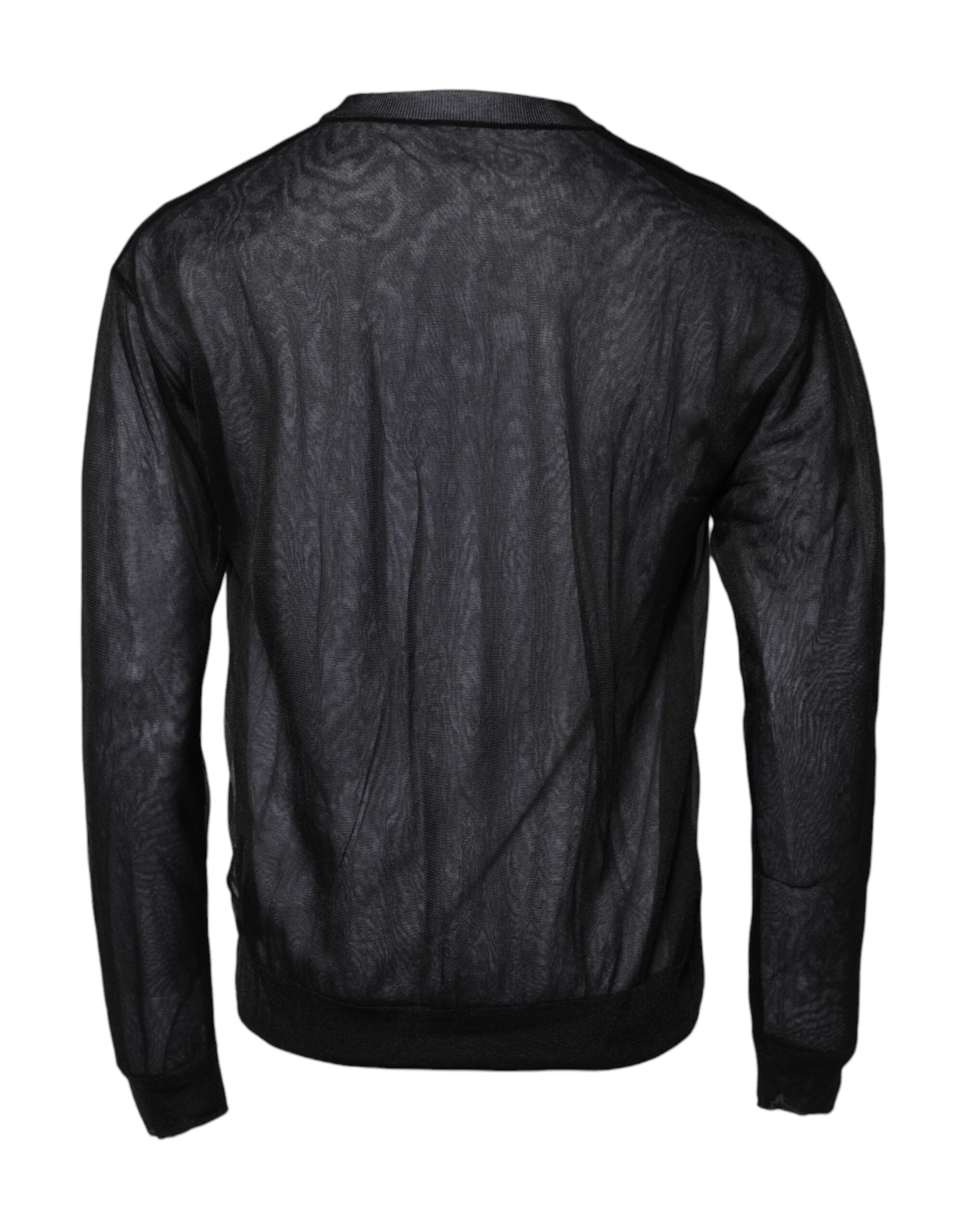 Dolce & Gabbana Black White Logo Knitted Pullover Sweater