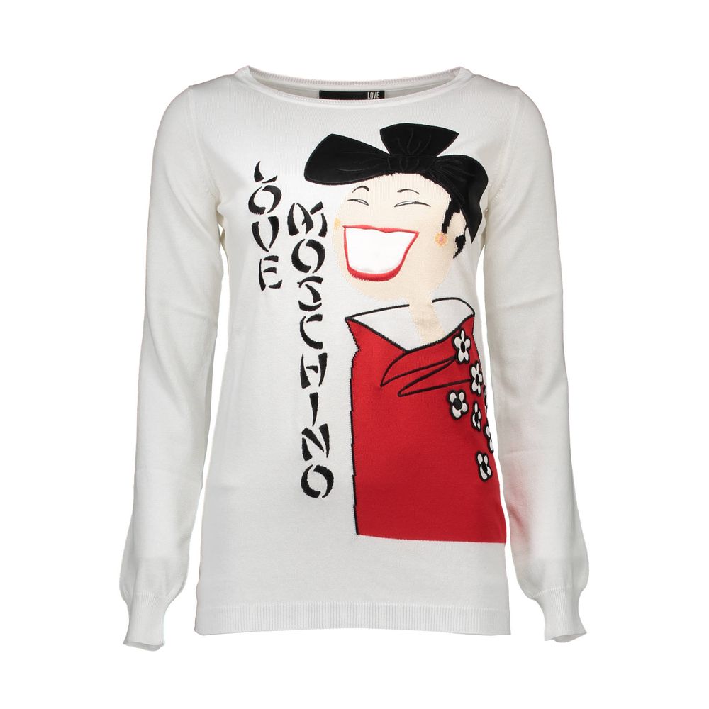 Love Moschino white women sweater front view