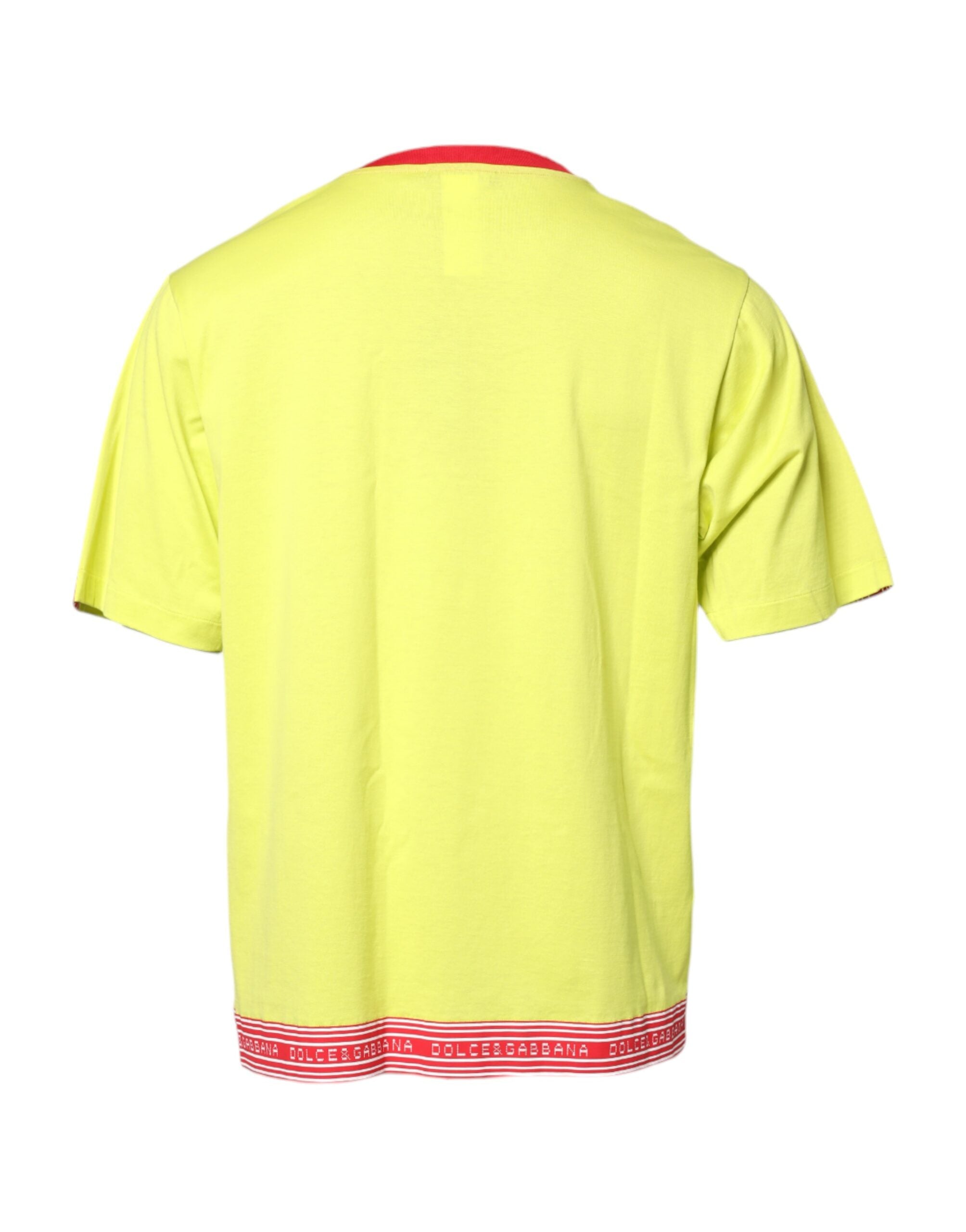 Dolce & Gabbana Green Cotton 85 Patch Crew Neck T-shirt