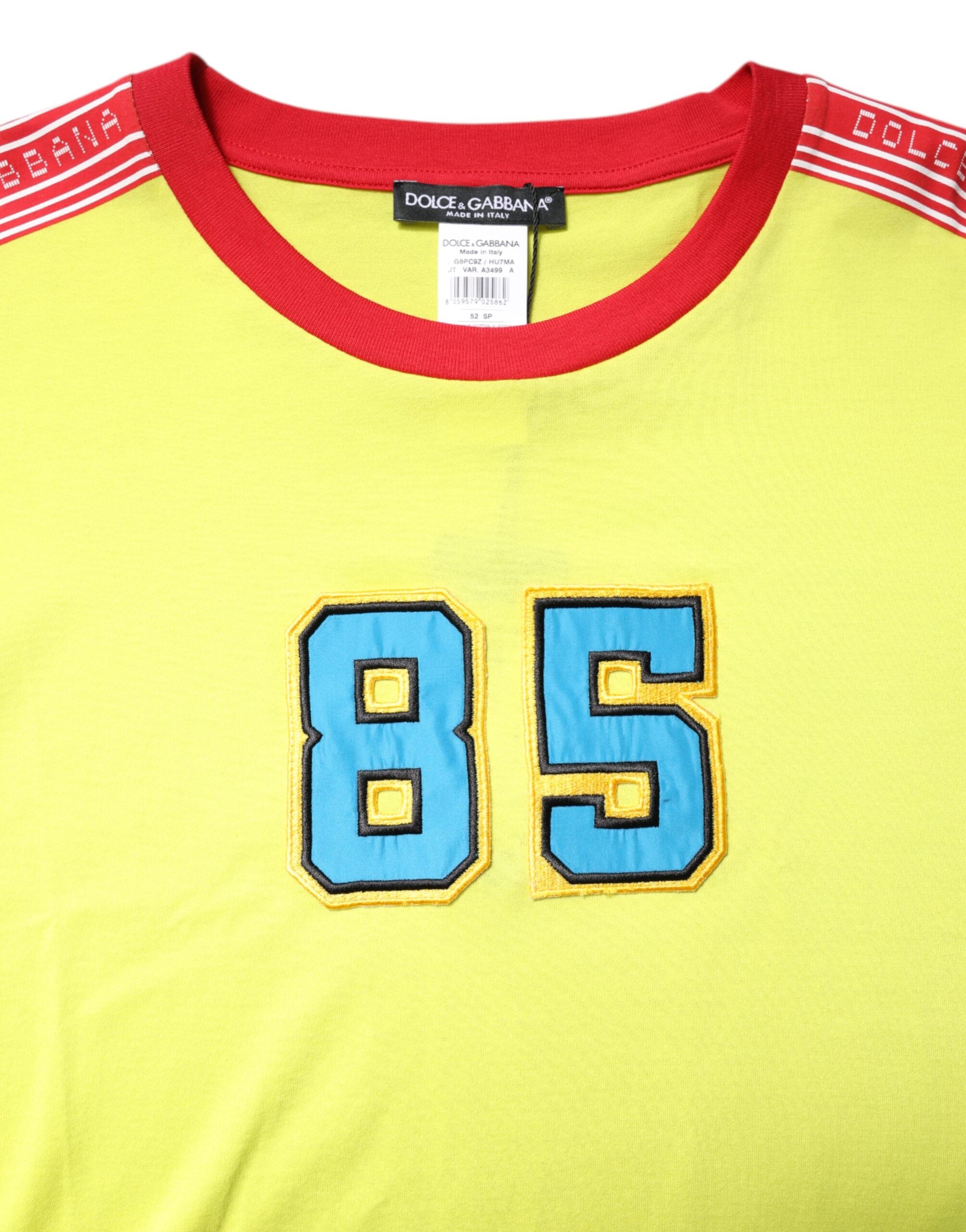 Dolce & Gabbana Green Cotton 85 Patch Crew Neck T-shirt