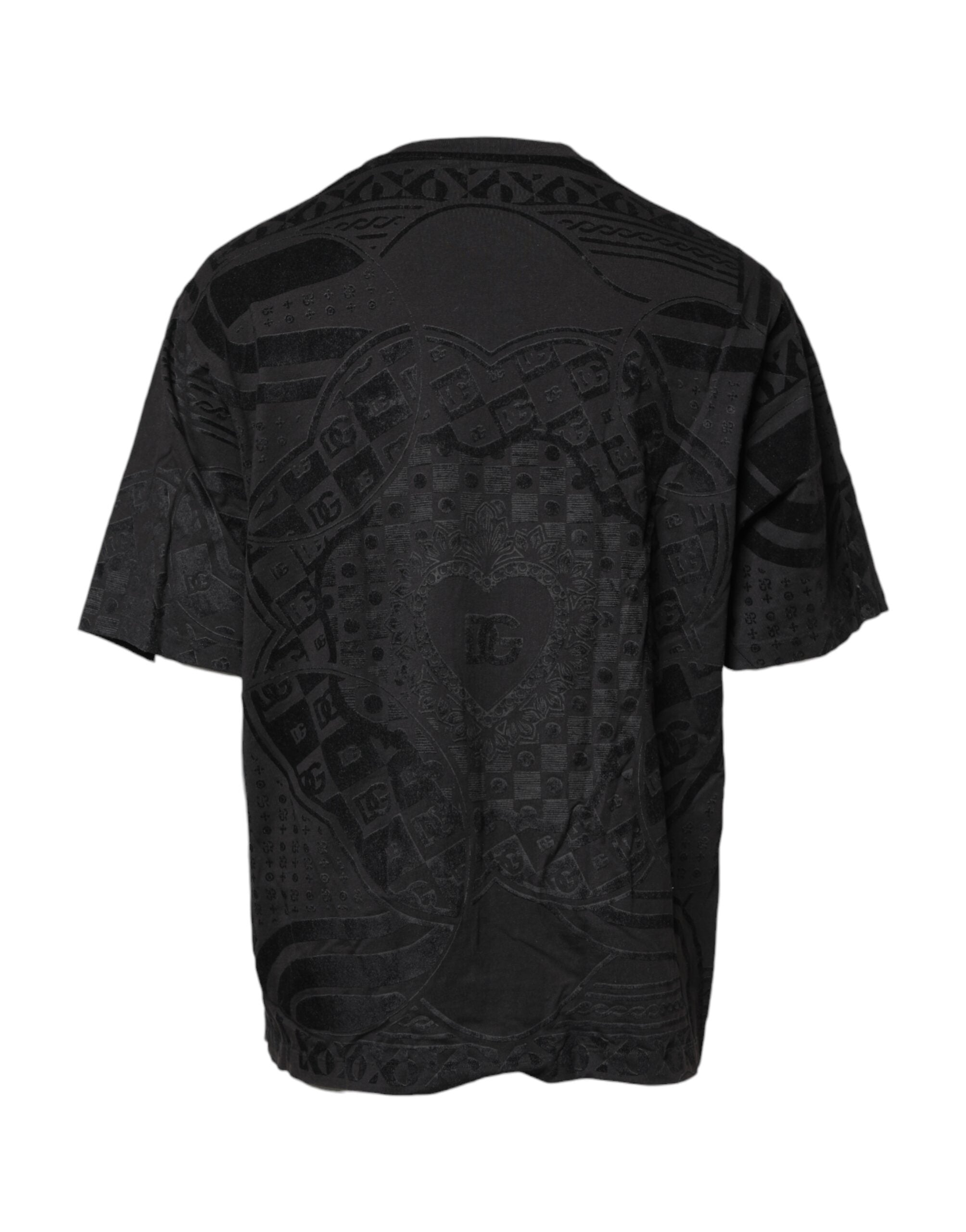 Dolce & Gabbana Black Cotton Bandana Logo Crew Neck T-shirt