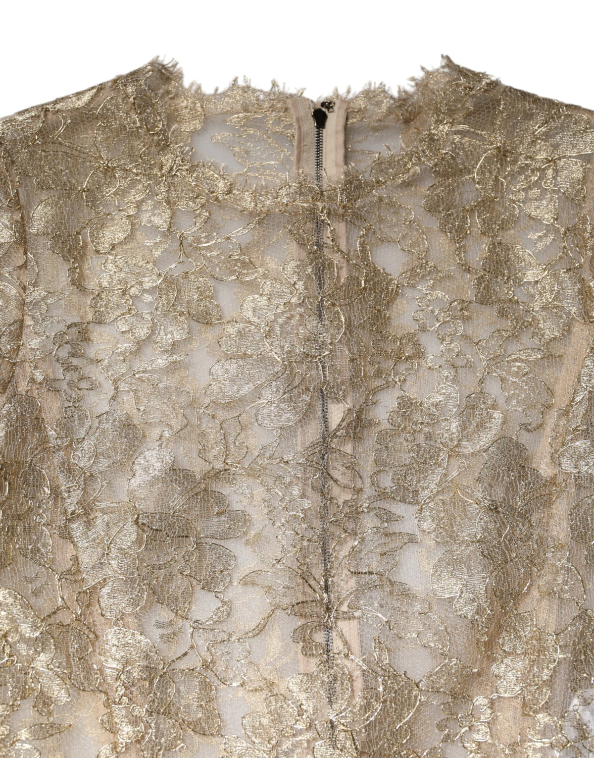 Elevate your elegance with the Dolce & Gabbana Gold Floral Lace Long Sleeves Fit & Flare Dress, a masterpiece of Italian craftsmanship that embodies timeless luxury and sophistication.