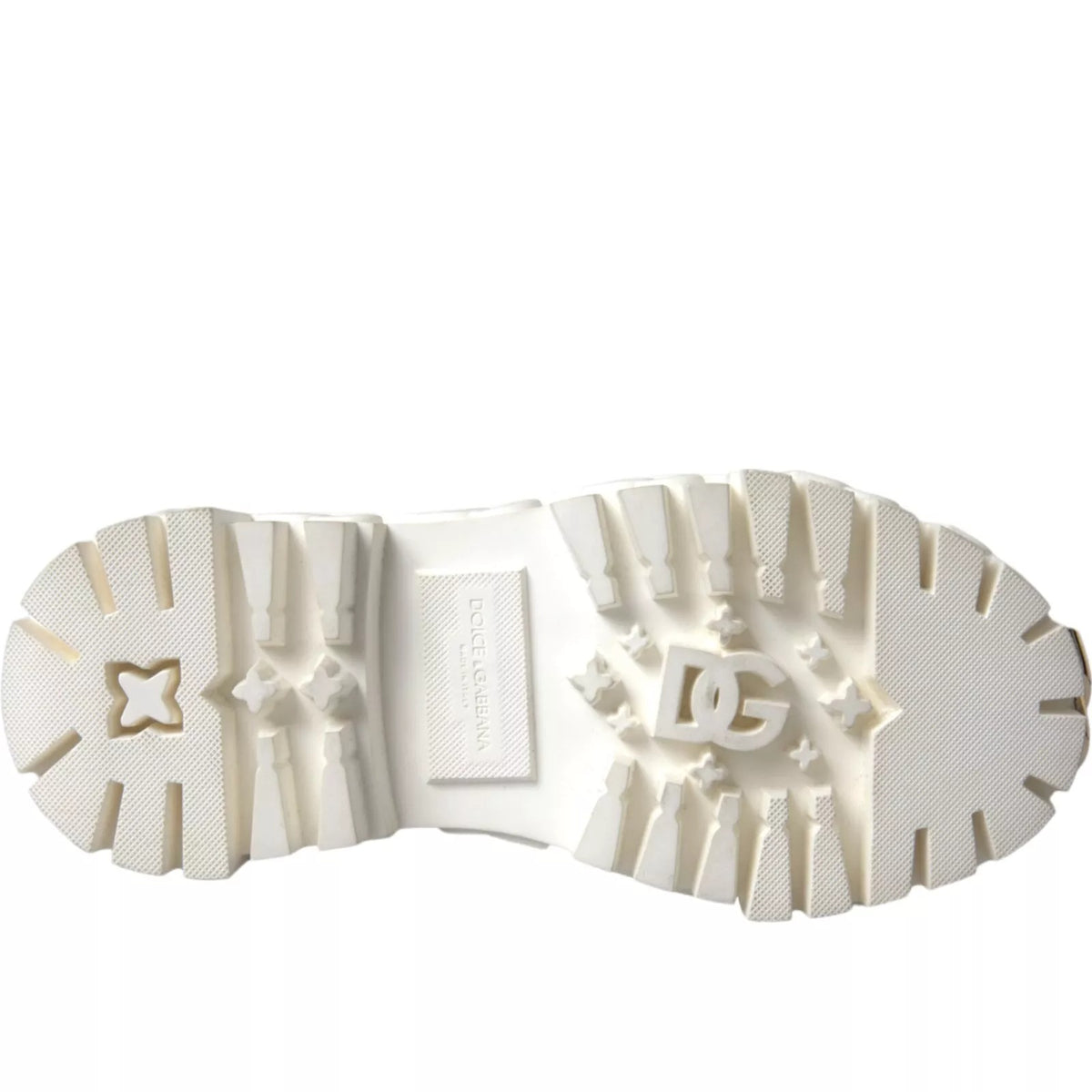 Experience the exquisite allure of Dolce & Gabbana's White Leather Rubber Logo Ankle Boots, where Italian craftsmanship meets timeless elegance for the discerning individual.