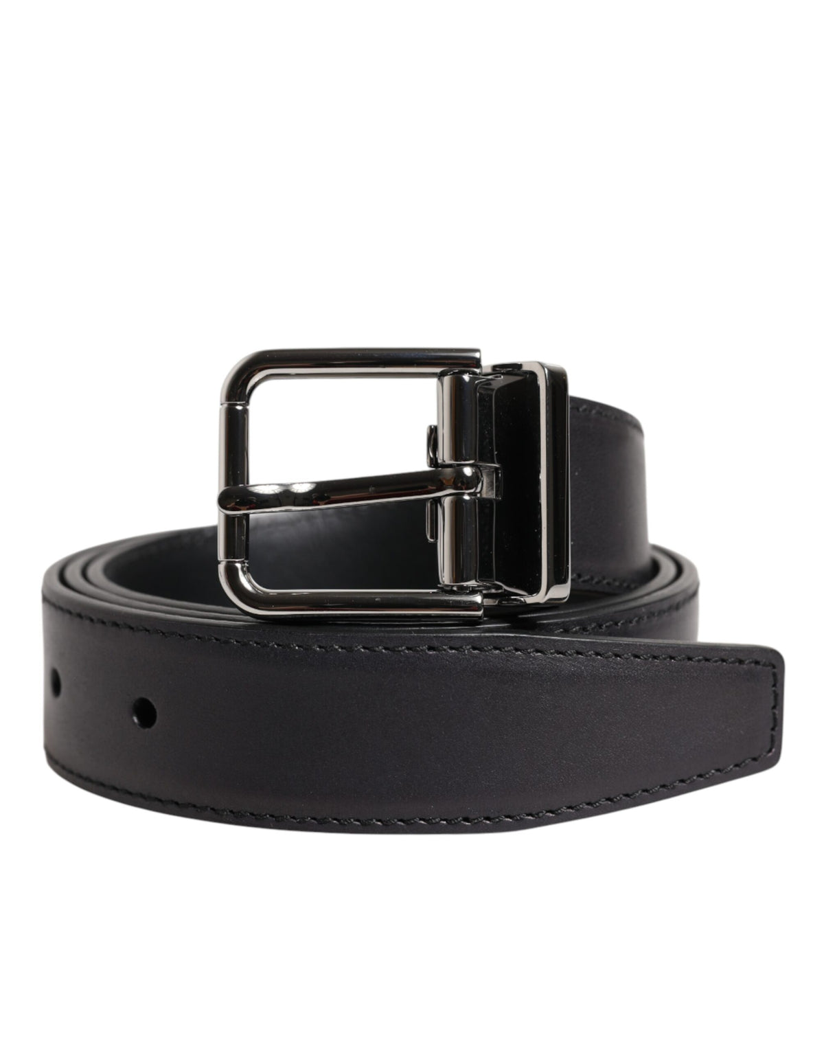 Dolce & Gabbana Black Calf Leather Belt - Timeless Luxury Accessory
