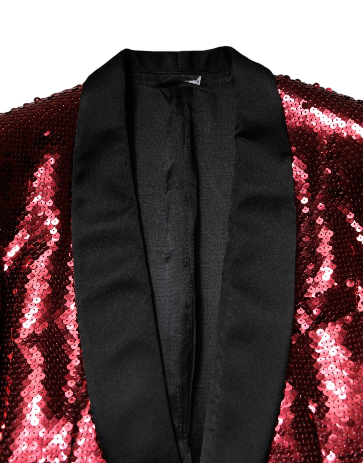 Discover the Dolce & Gabbana Red SICILIA Sequin Embellish Blazer Jacket, a masterpiece of Italian craftsmanship, blending luxurious nylon and silk for timeless elegance.