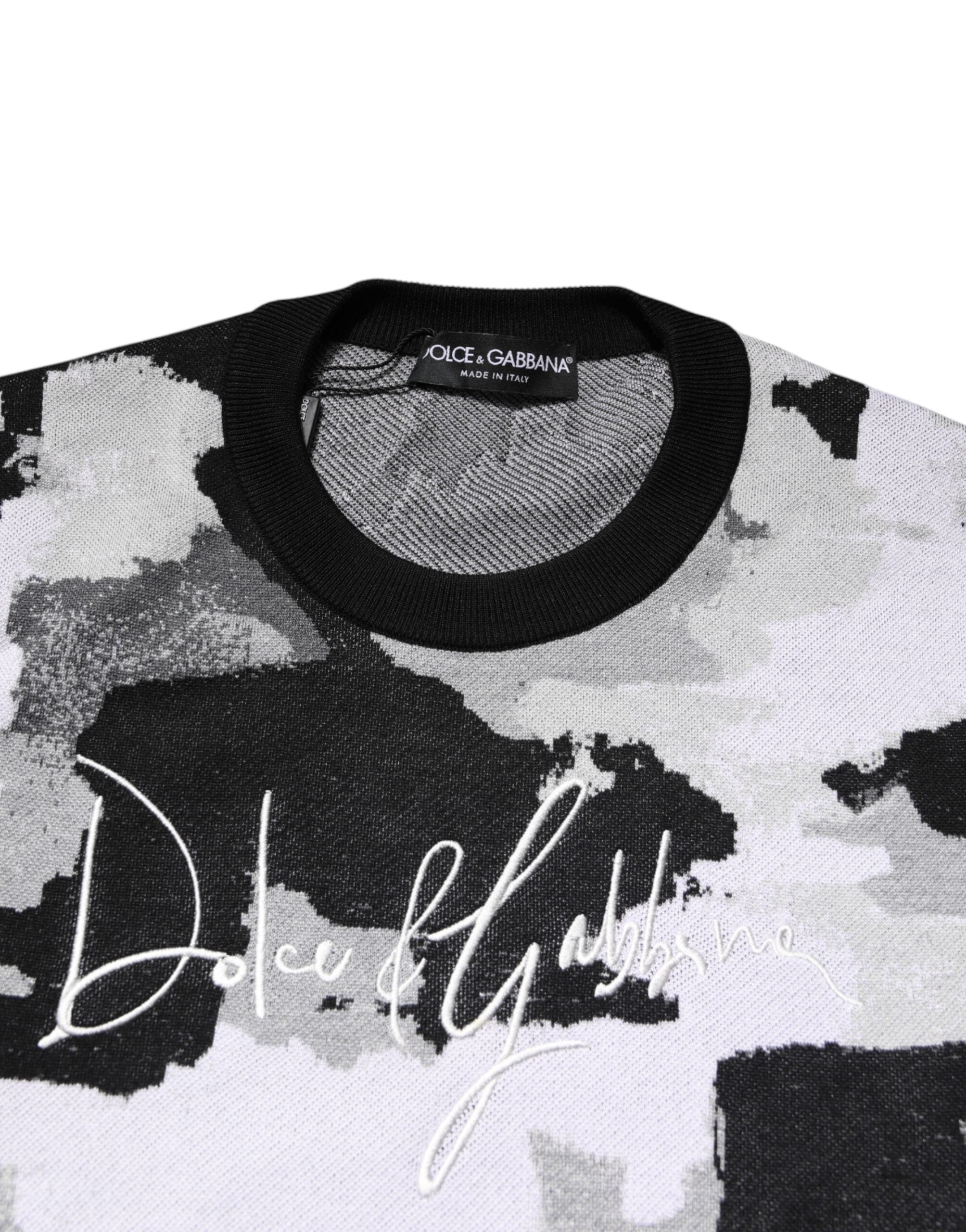 Dolce & Gabbana Multicolor Logo Crew Neck Pullover Sweater