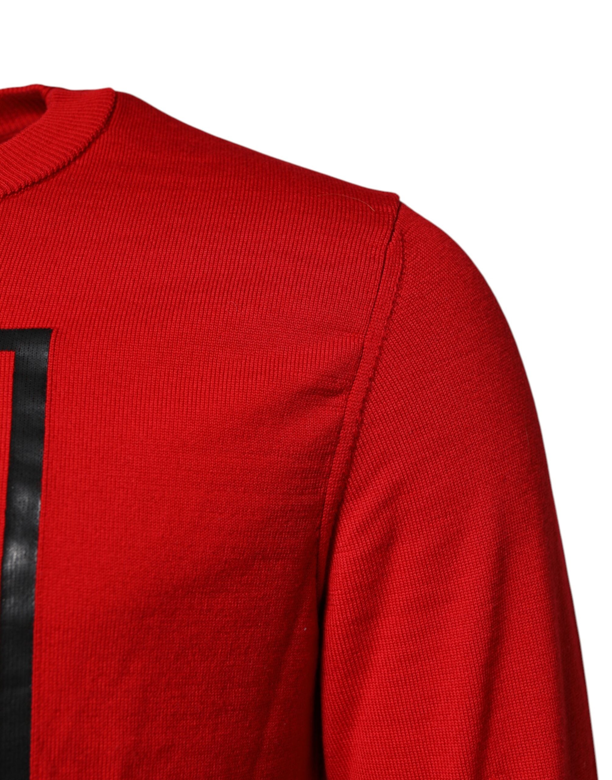 Dolce & Gabbana Red Eye Print Pullover Sweater - Luxury Elegance