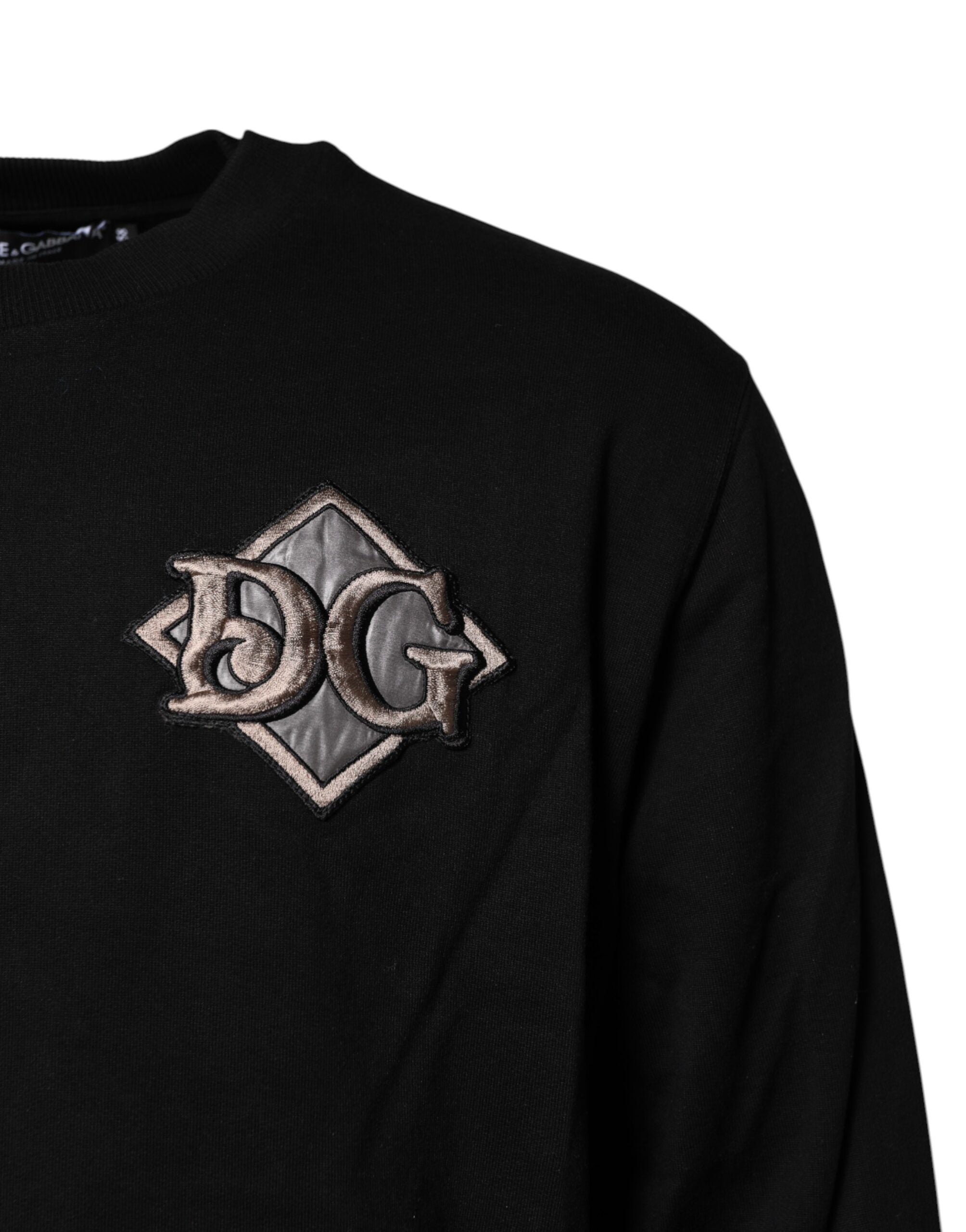 Dolce & Gabbana Black Logo Embroidery Sweatshirt Sweater