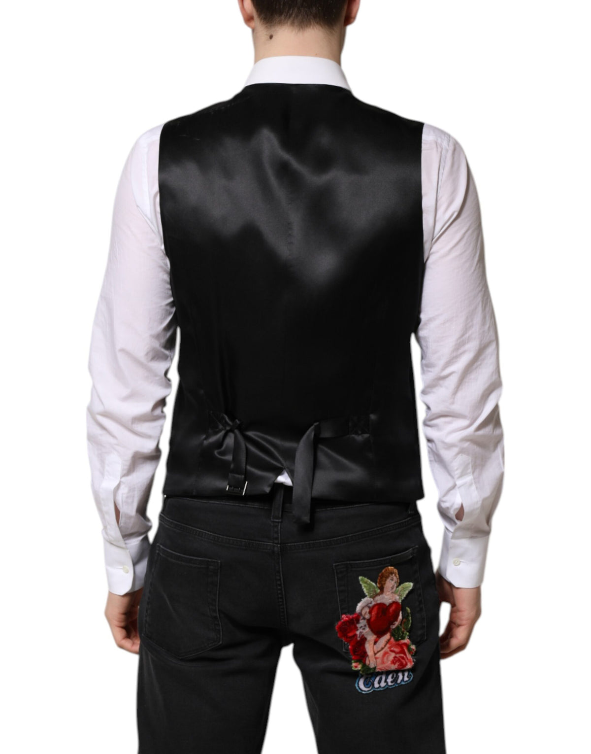 Dolce & Gabbana Green Wool Dress Vest - Artisan Luxury Elegance