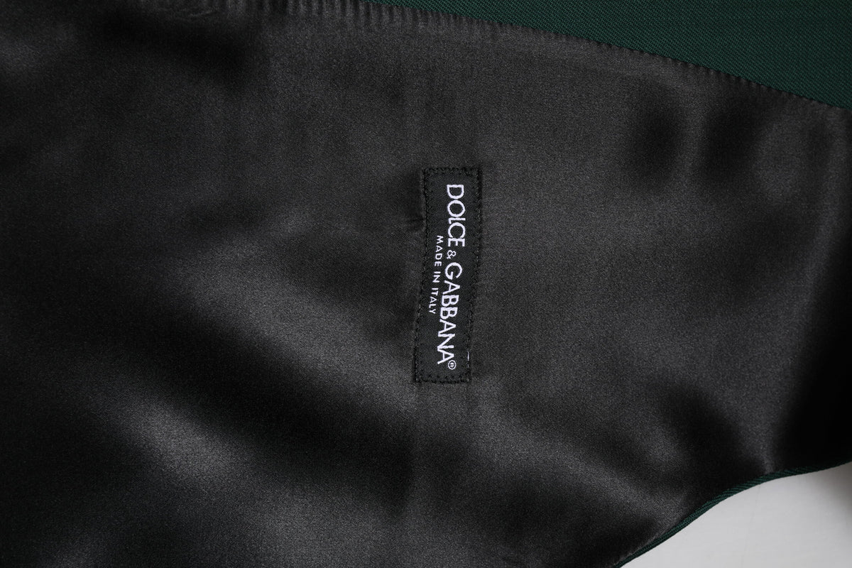 Dolce & Gabbana Green Wool Dress Vest - Exquisite Luxury Tailoring