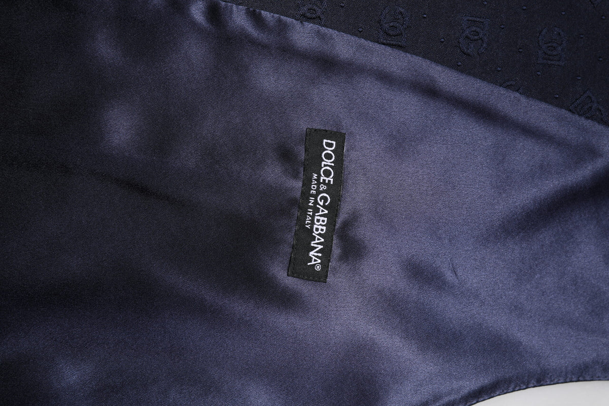 Dolce & Gabbana Dark Blue Wool Waistcoat Vest - Timeless Elegance