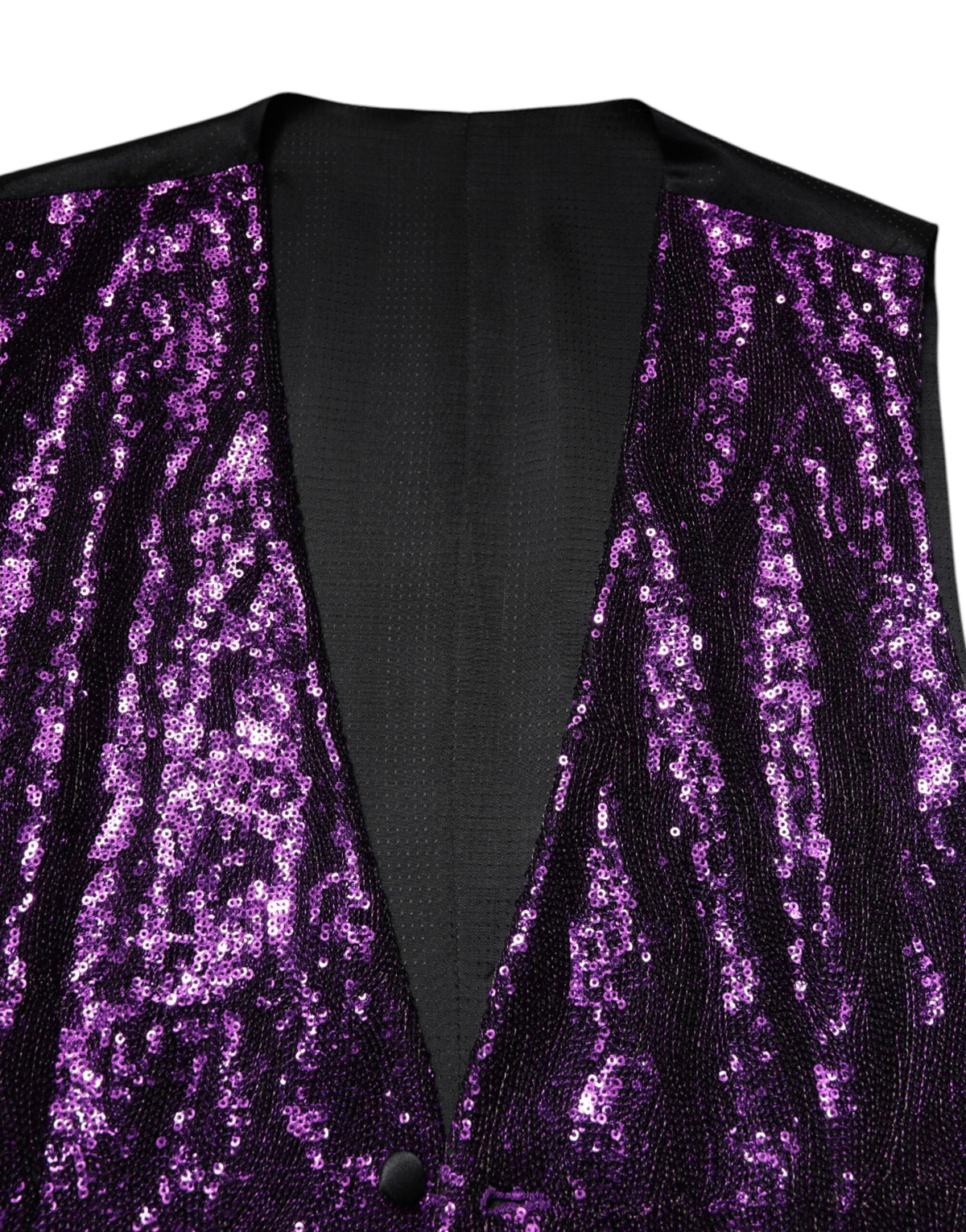 Elevate your style with the Dolce & Gabbana Purple Sequined Dress Waistcoat Vest, a masterpiece of Italian craftsmanship that embodies luxury and allure for every occasion.