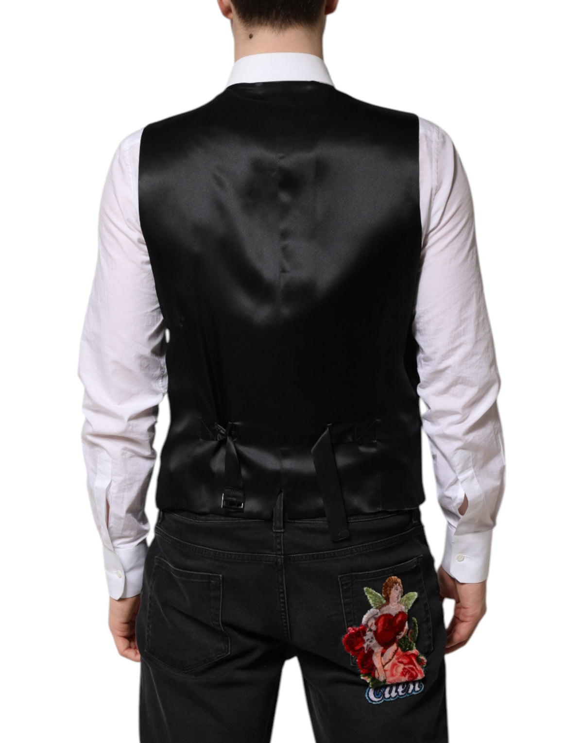 Dolce & Gabbana Black Wool Dress Waistcoat Vest - Timeless Luxury