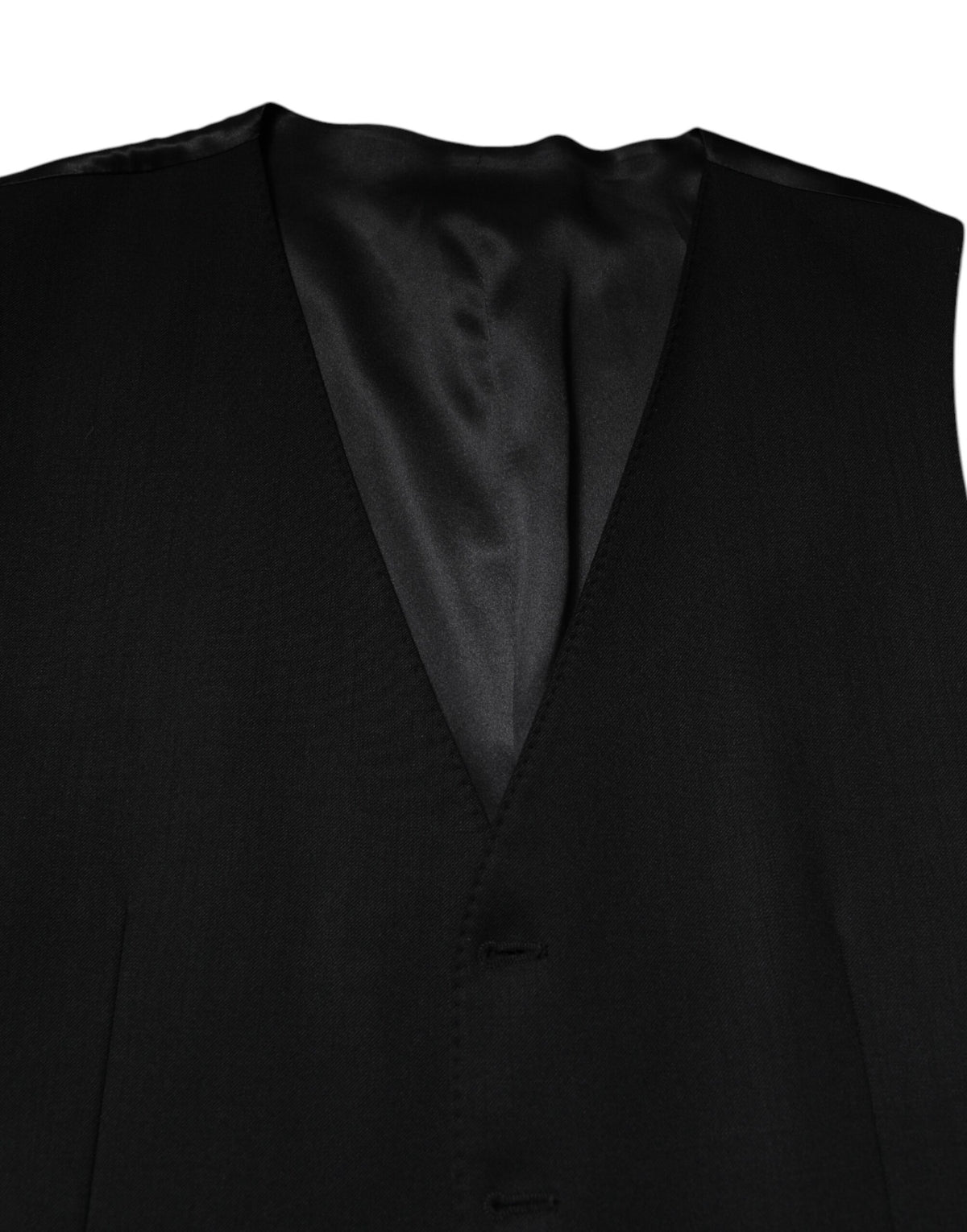Dolce & Gabbana Black Wool Dress Waistcoat Vest - Timeless Elegance