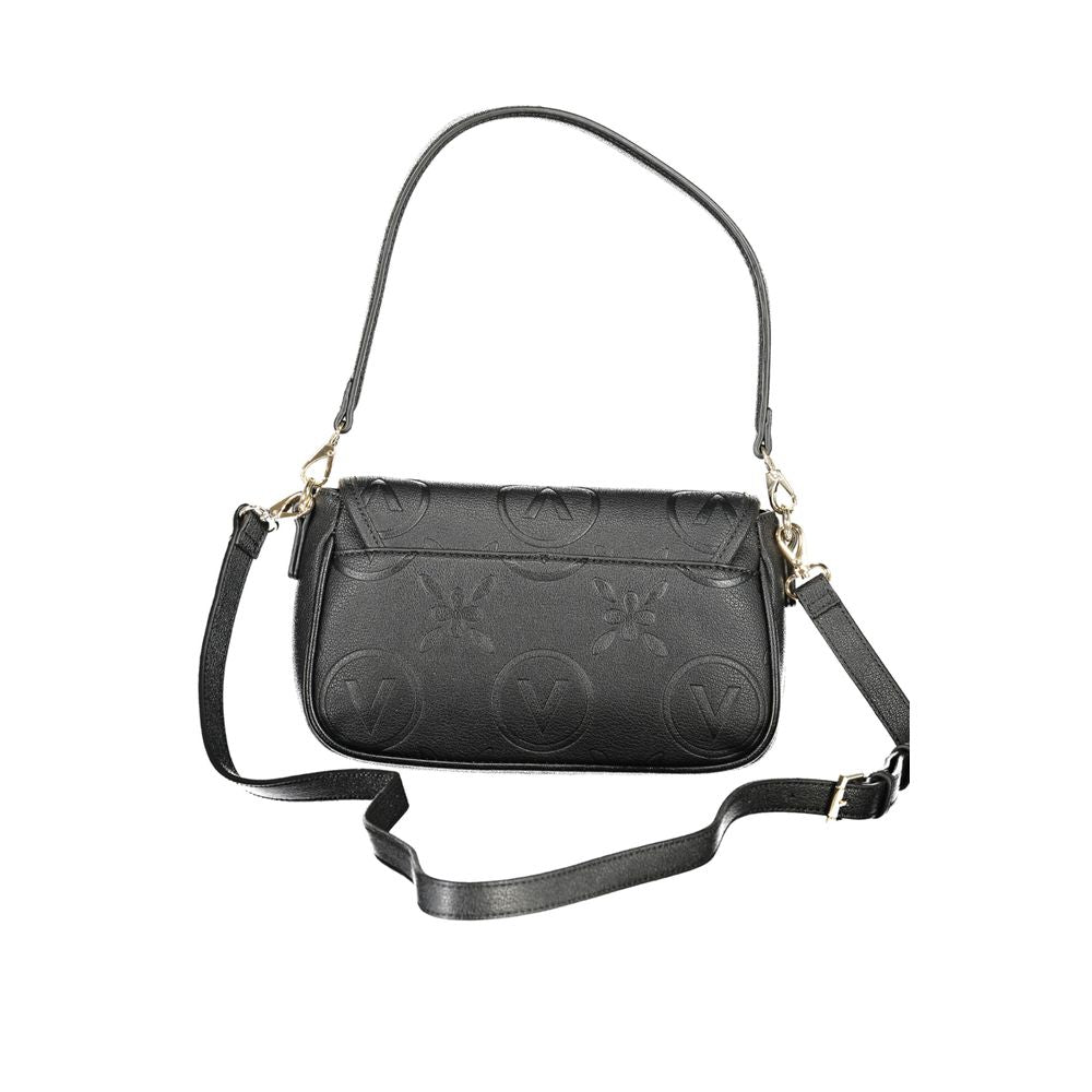 Valentino Nero Poliuretano Women Bag with Adjustable Straps and Pockets
